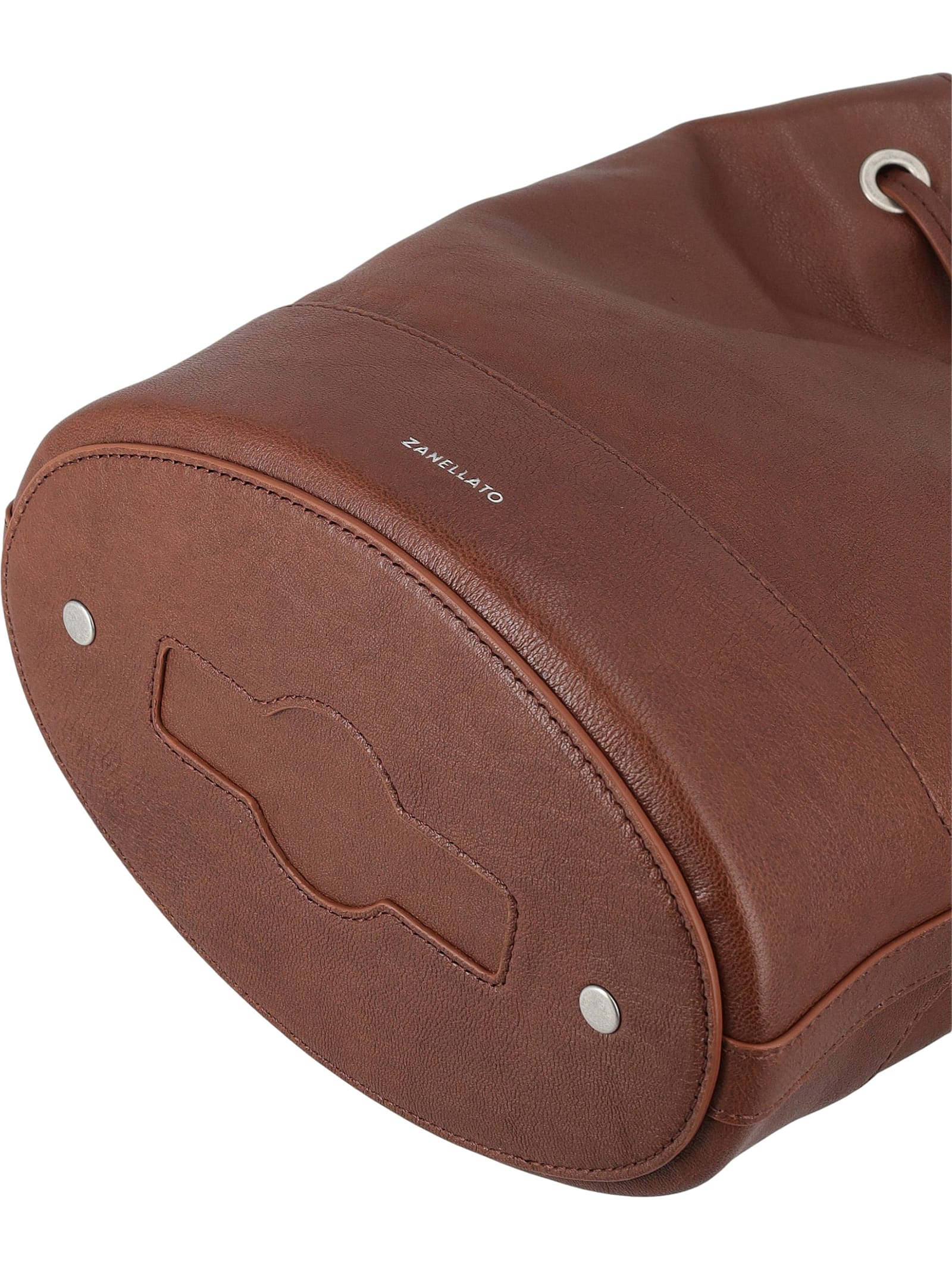 Zanellato Leather Shoulder Bag Adjustable Strap In Brown