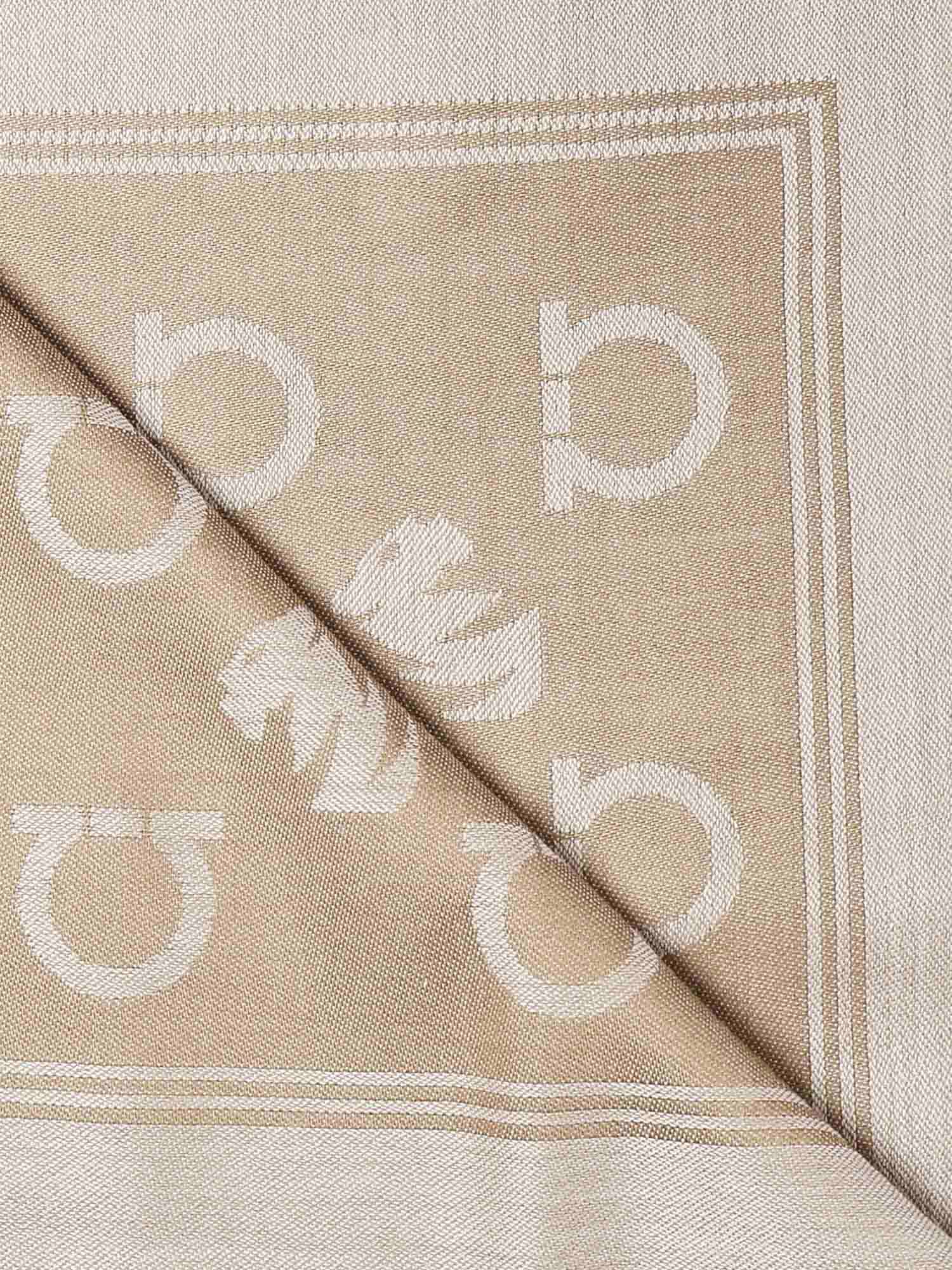 Ferragamo Gancini Square Stole In Neutral