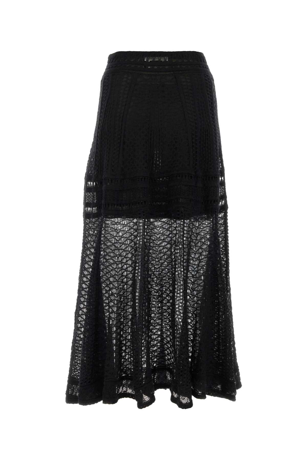 Shop Chloé Black Linen Blend Skirt