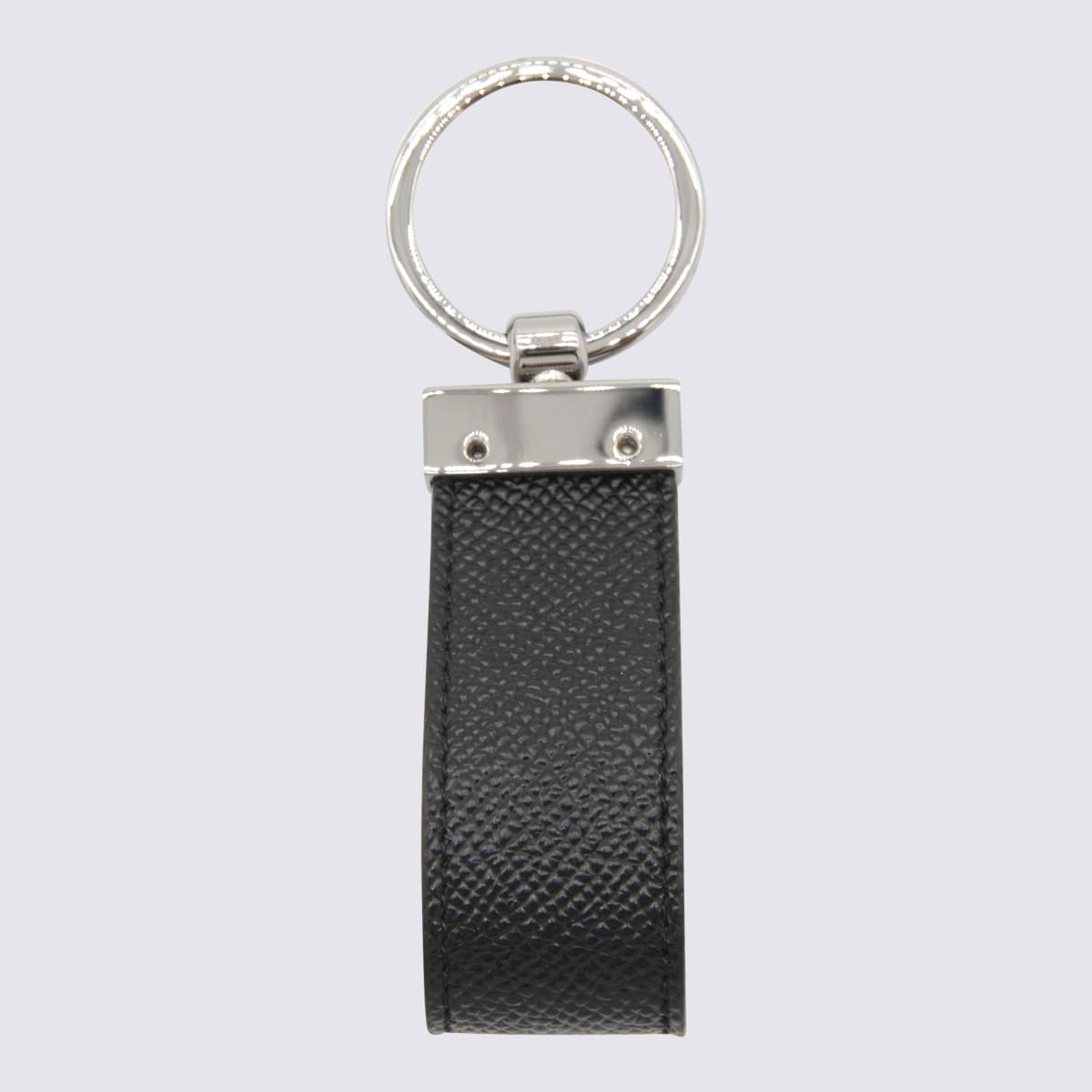 Shop Dolce & Gabbana Black Leather Keyring