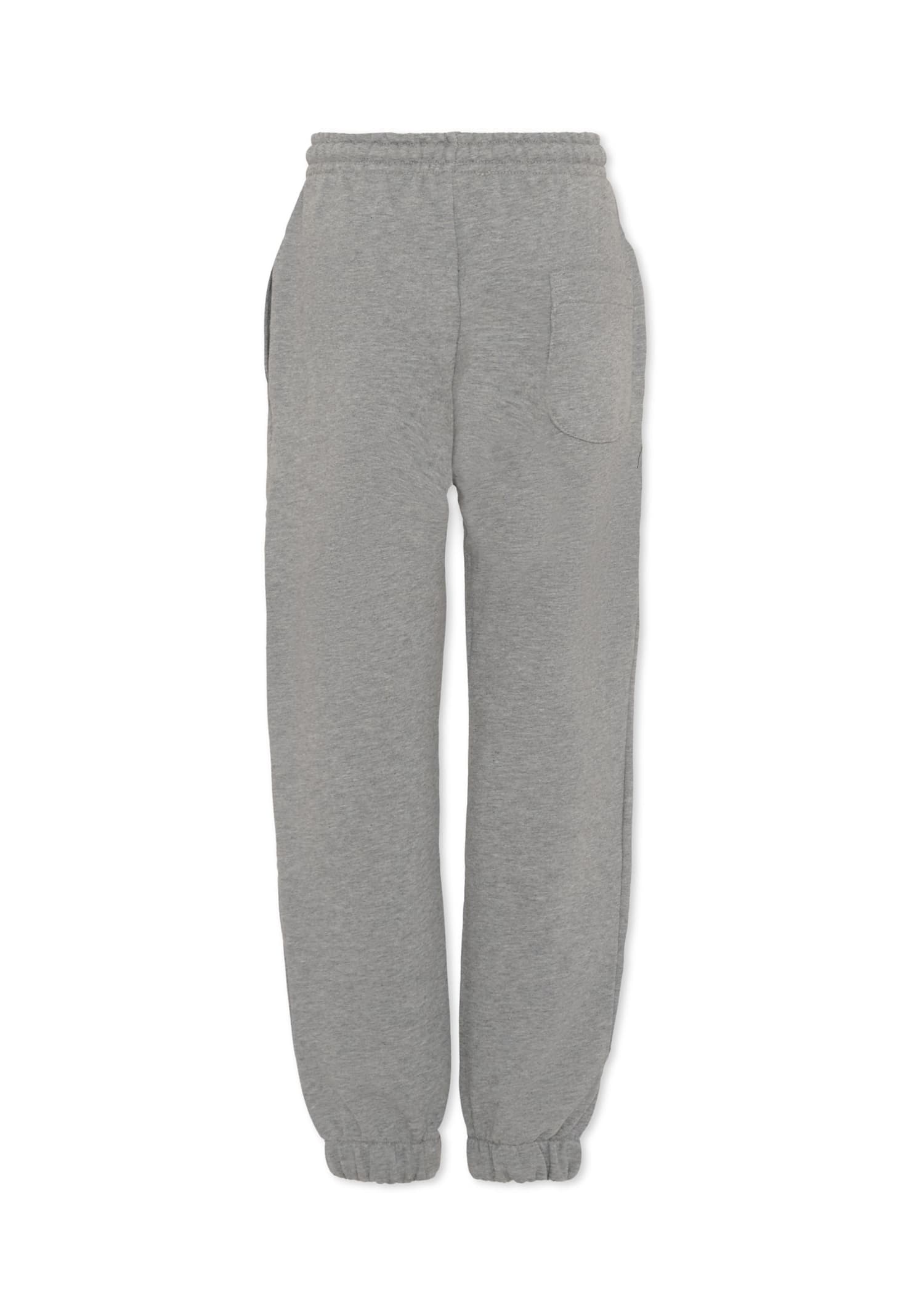 Msgm Grey Trousers For Kids With Logo In Gray