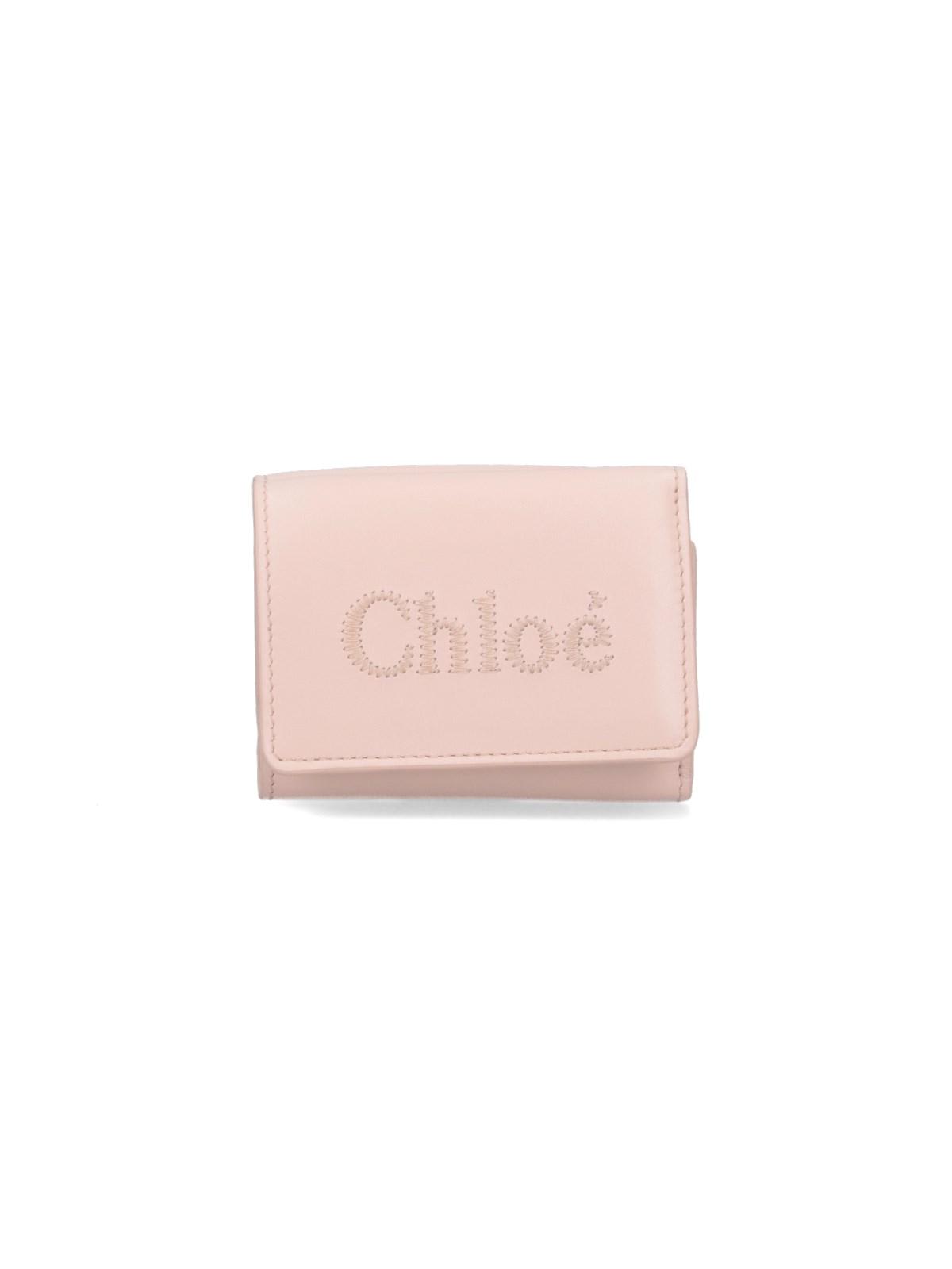 Shop Chloé Sense Tri-fold Mini Wallet In Pink