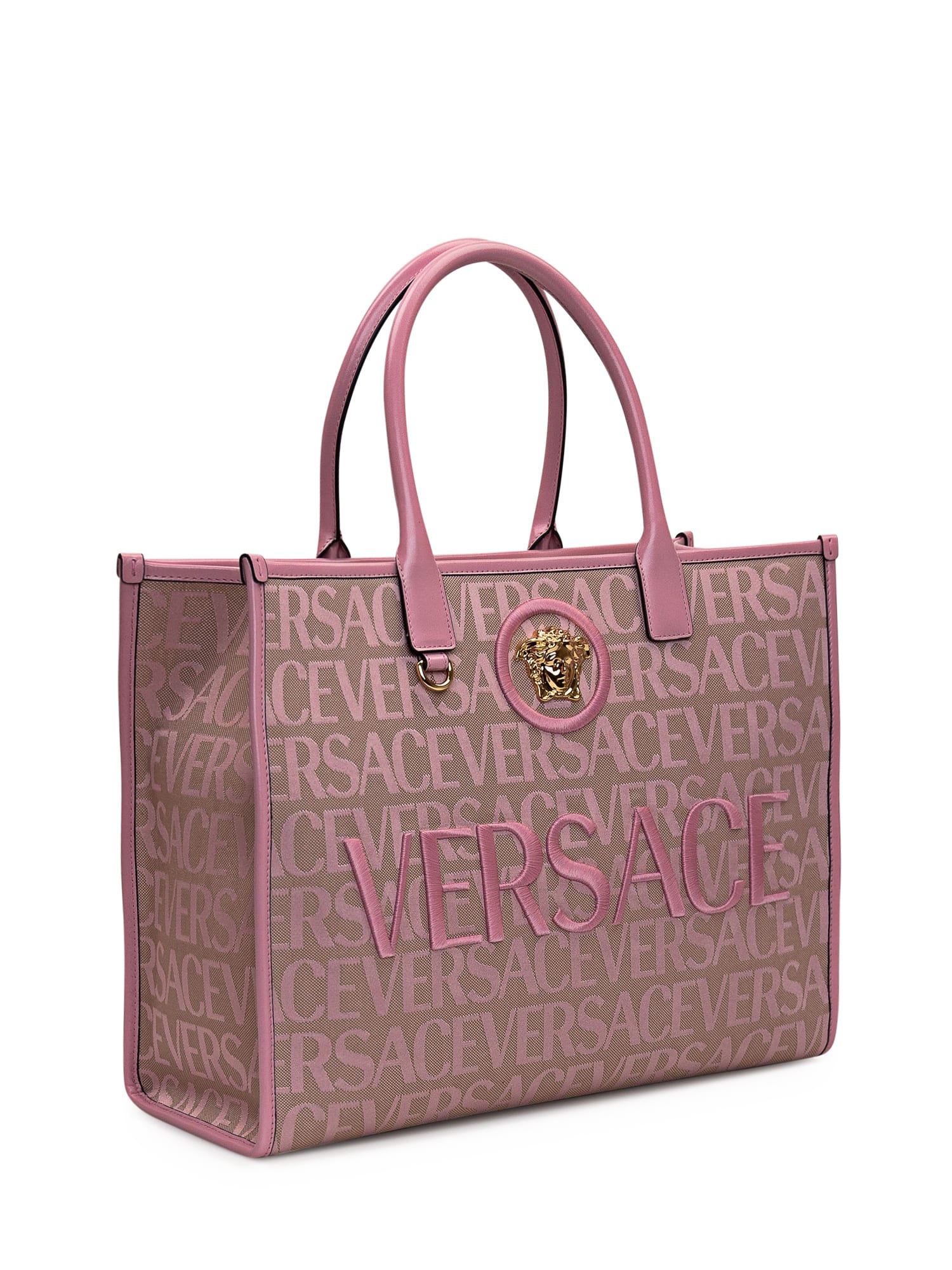 VERSACE Medusa Shoulder Bag in Light Pink & Oro