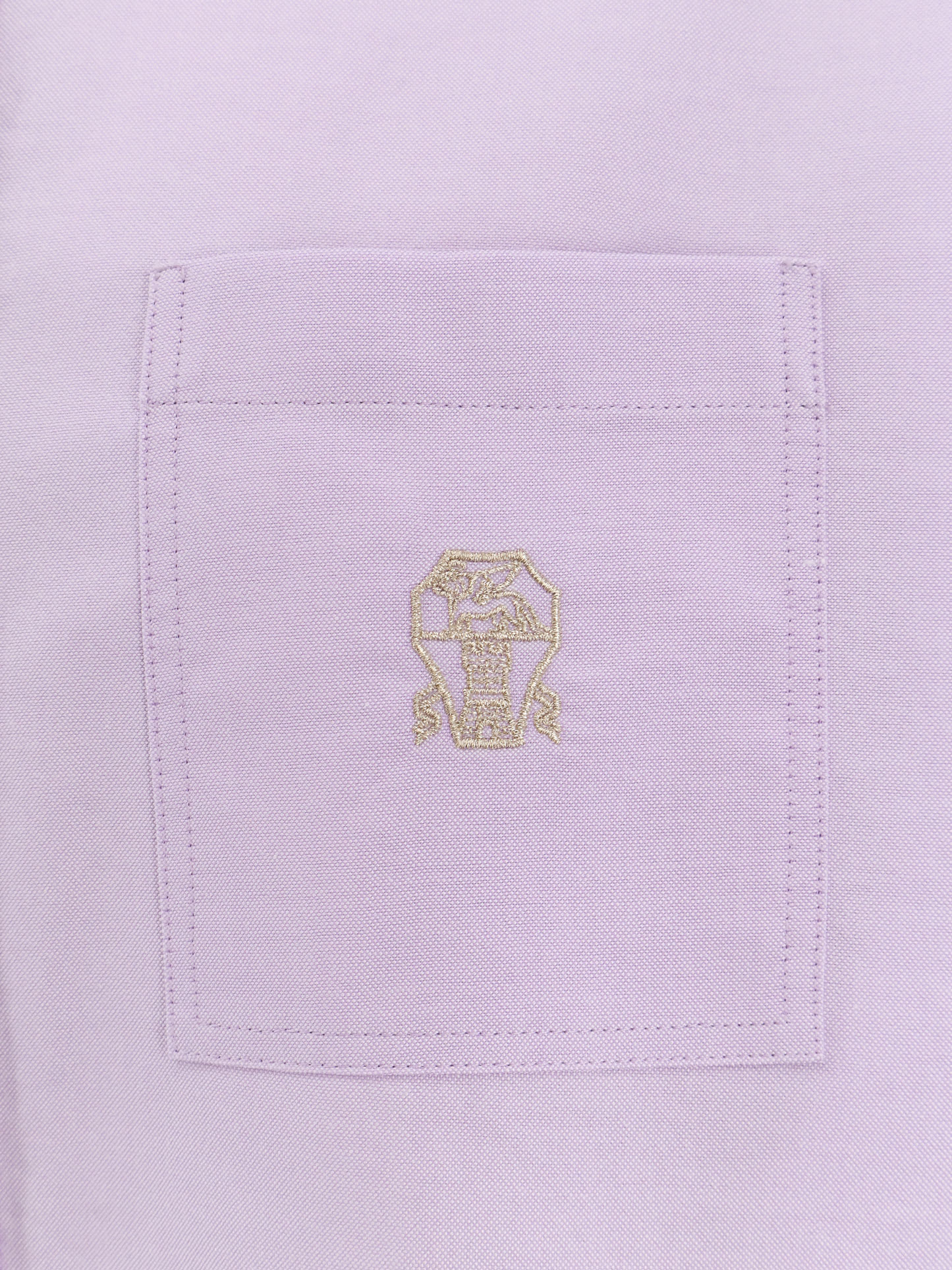 Brunello Cucinelli Lilac Cotton Shirt In Pink