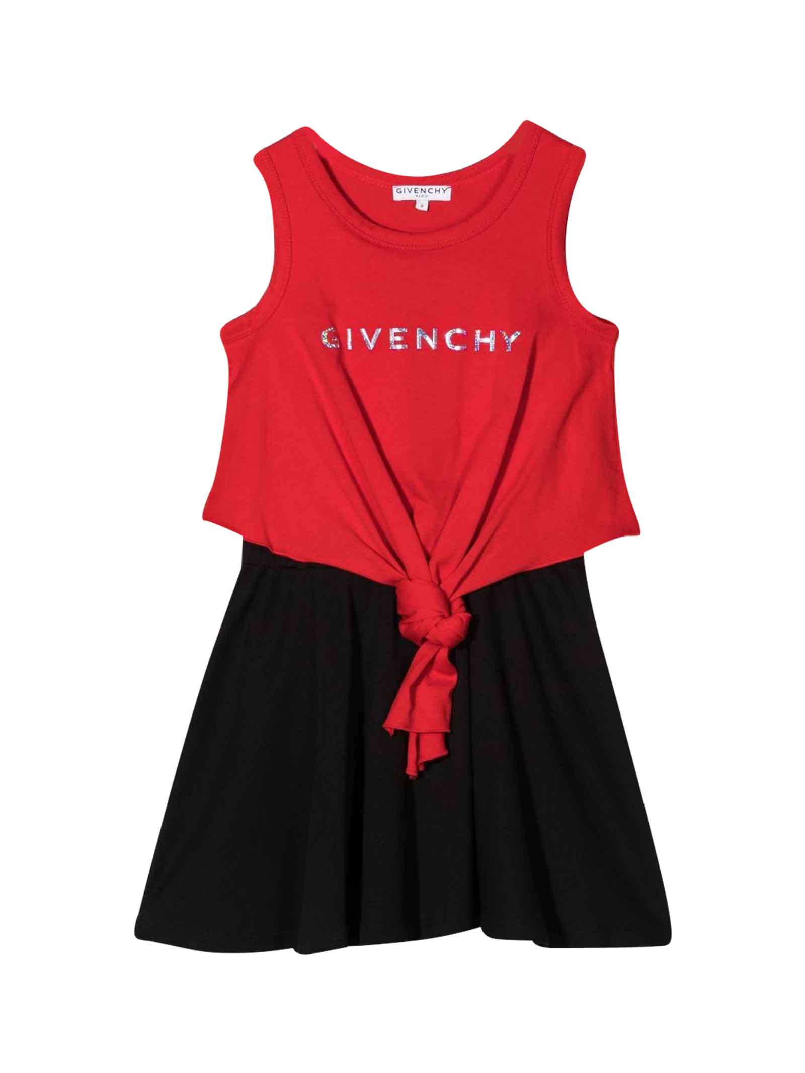 Givenchy Red And Black Girl Dress With Print