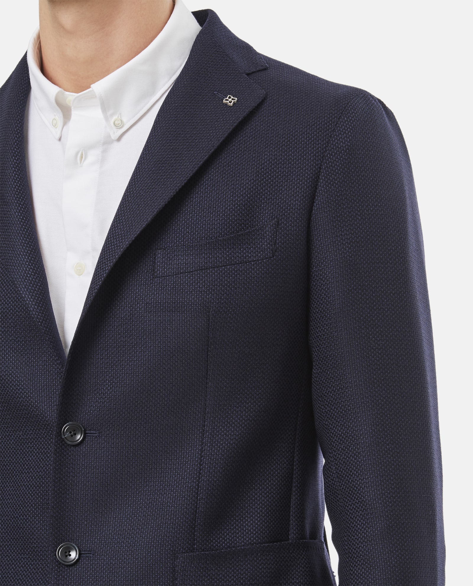 Tagliatore Monte Carlo Tailored Jacket With Structured Fit In Blue