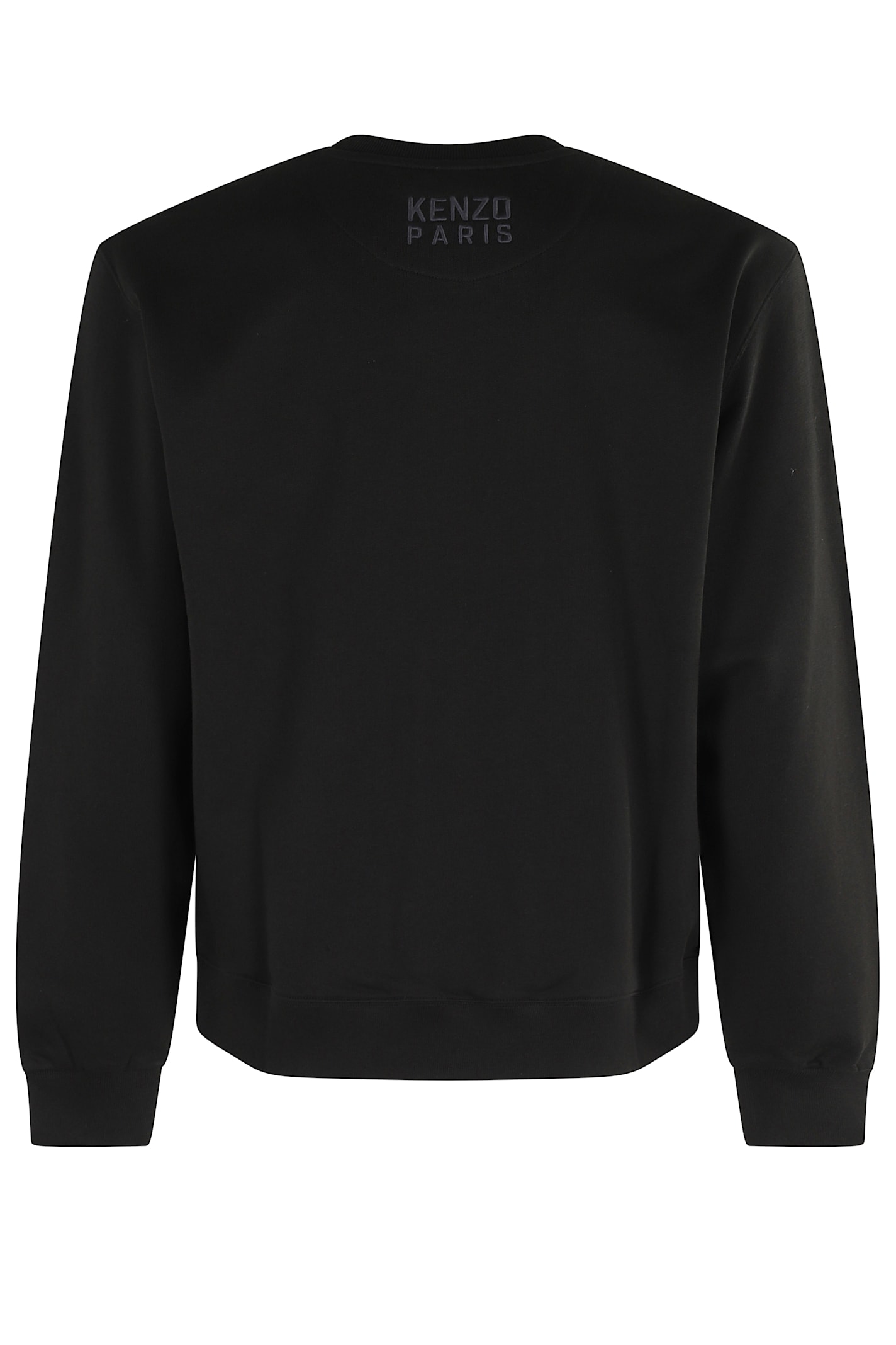 Kenzo Happy Tiger Embroidered Classic Sweatshirt Sweatshirts Black In Black