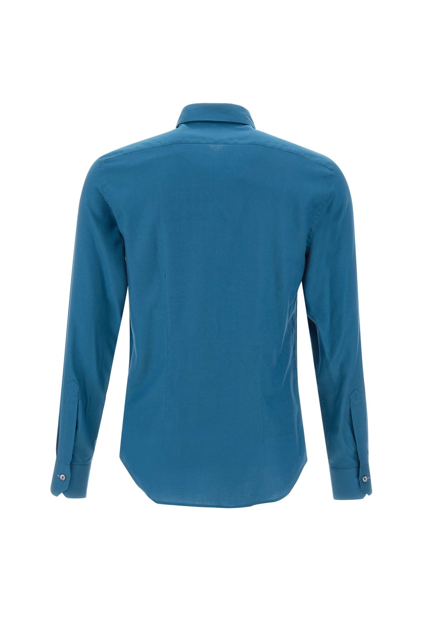 Shop Paul Smith Cotton Blend Shirt In Blue