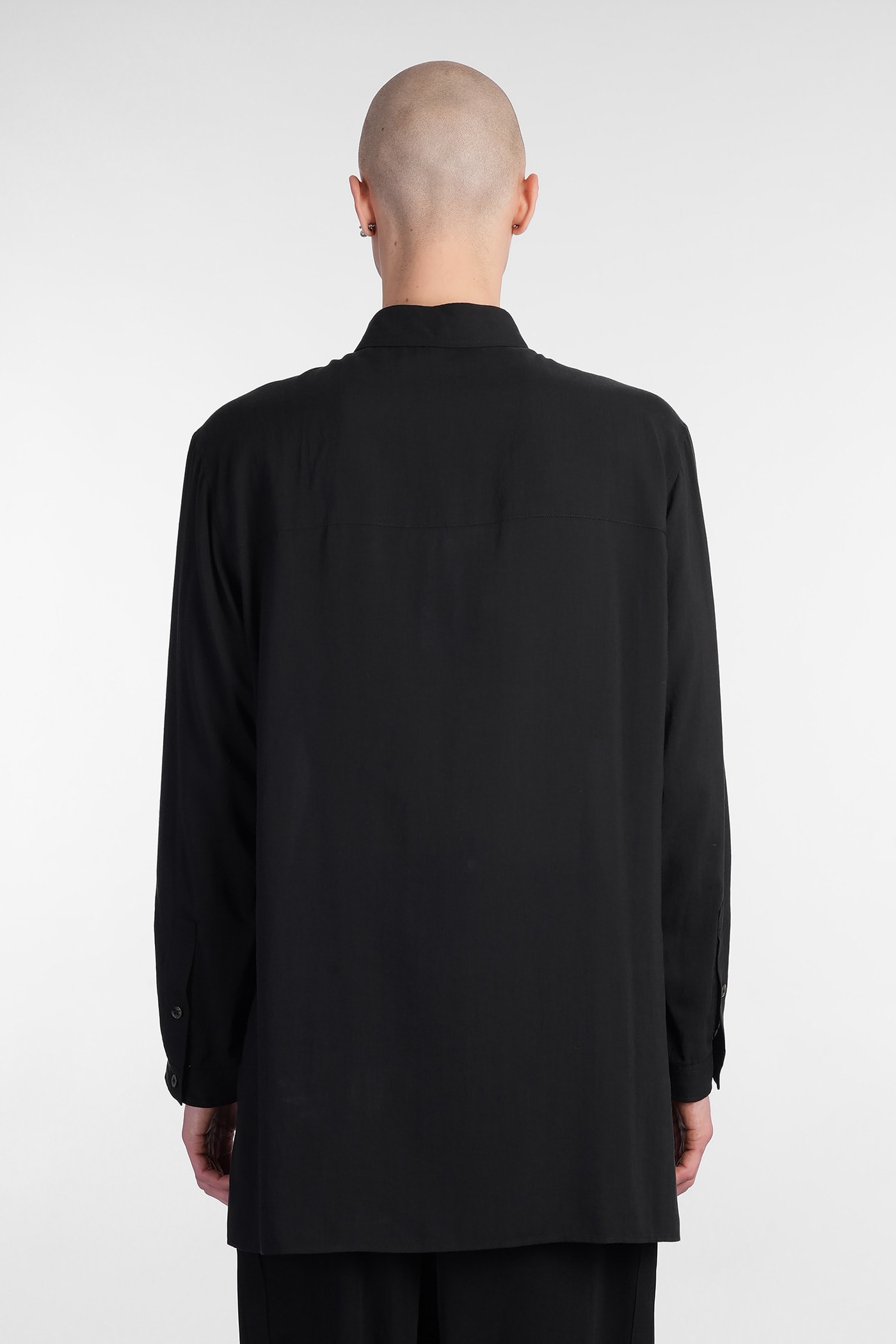 Shop Yohji Yamamoto Shirt In Black Cellulose