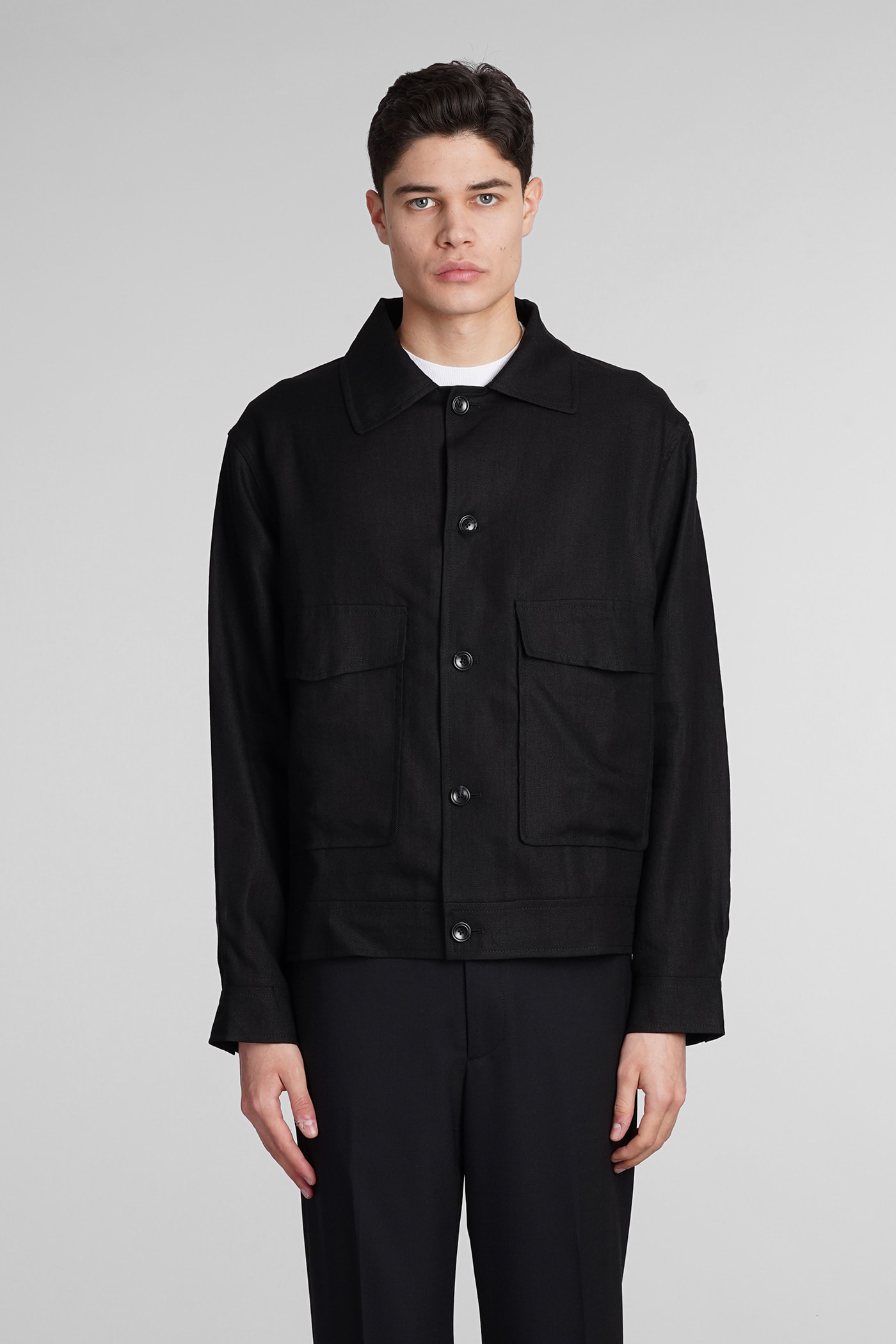 Tagliatore Amir Casual Jacket In Black Linen