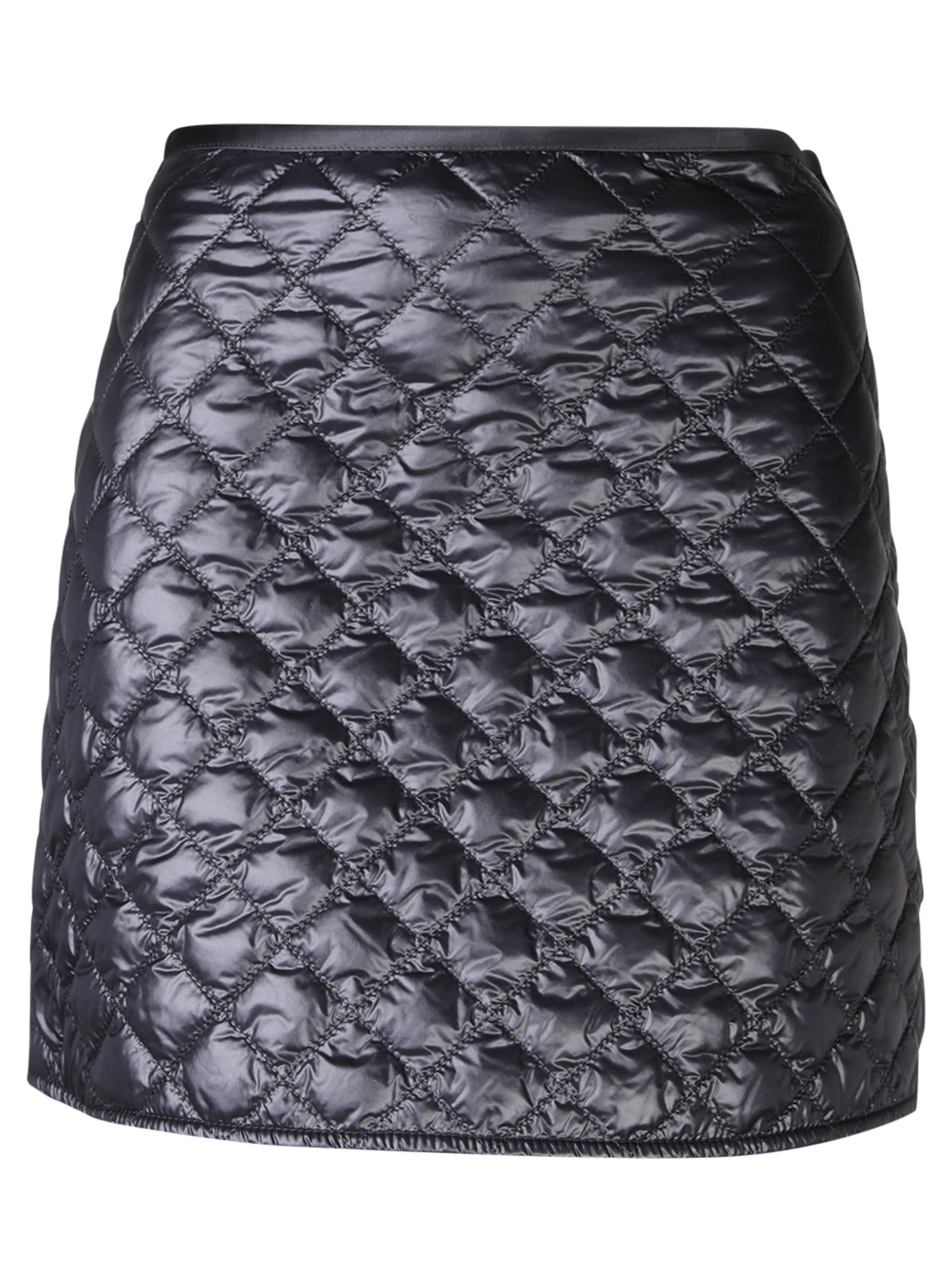 Shop Moncler Quilted Black Mini Skirt