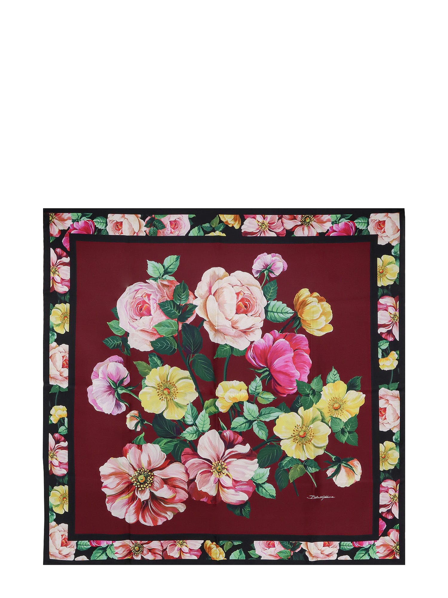 Shop Dolce & Gabbana Foulard In Camelia F.bordeaux