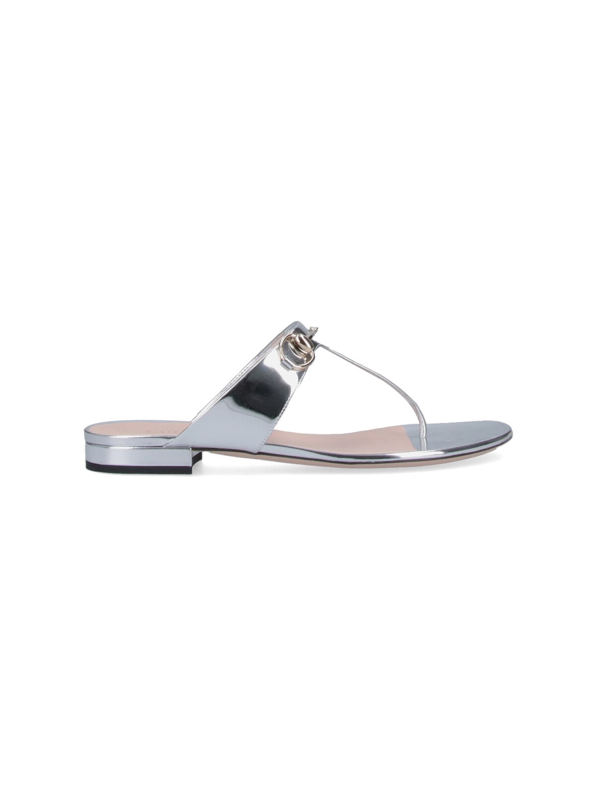 Gucci Metallic Open Toe Heeled Sandals In Silver