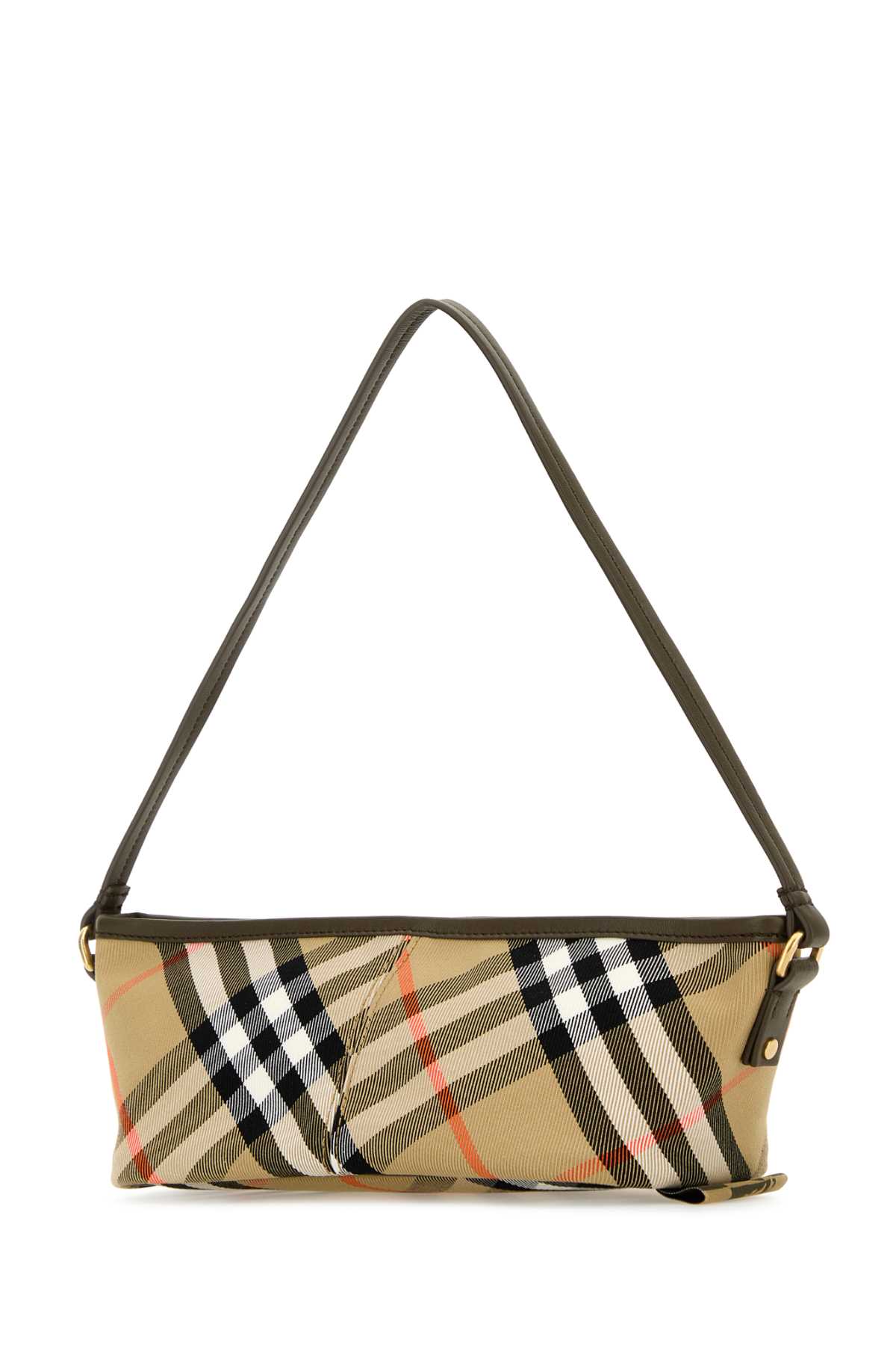 BURBERRY EMBROIDERED CANVAS MINI CHECK HANDBAG 