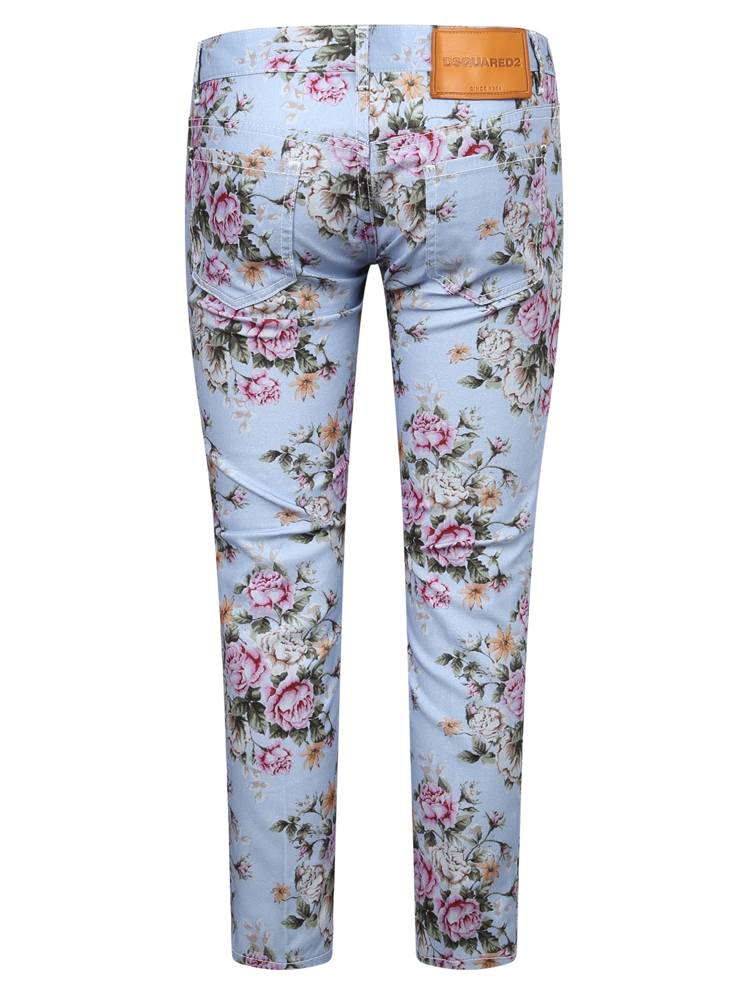 Shop Dsquared2 Flower Print Jeans In Multi