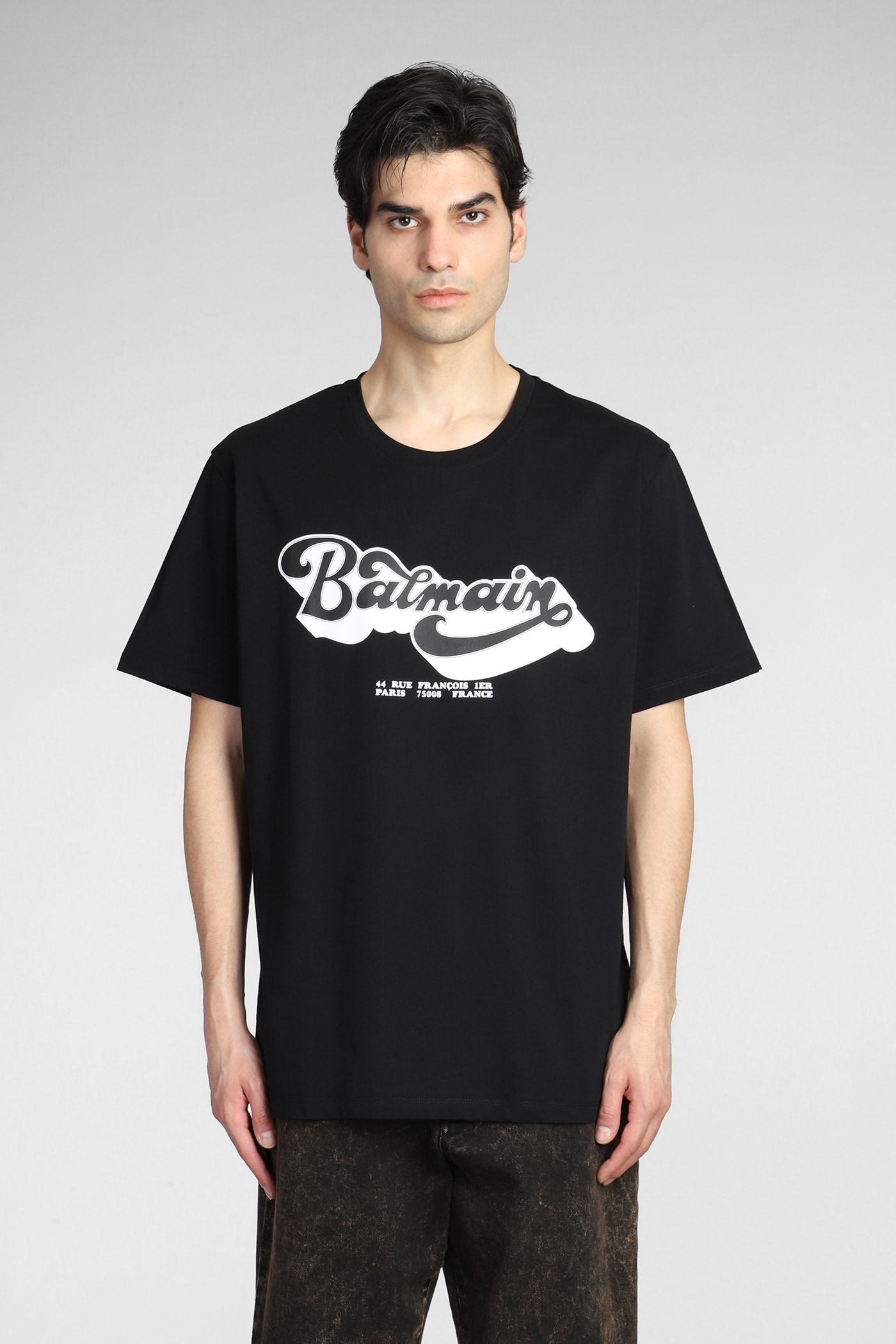 Shop Balmain T-shirt In Black Cotton