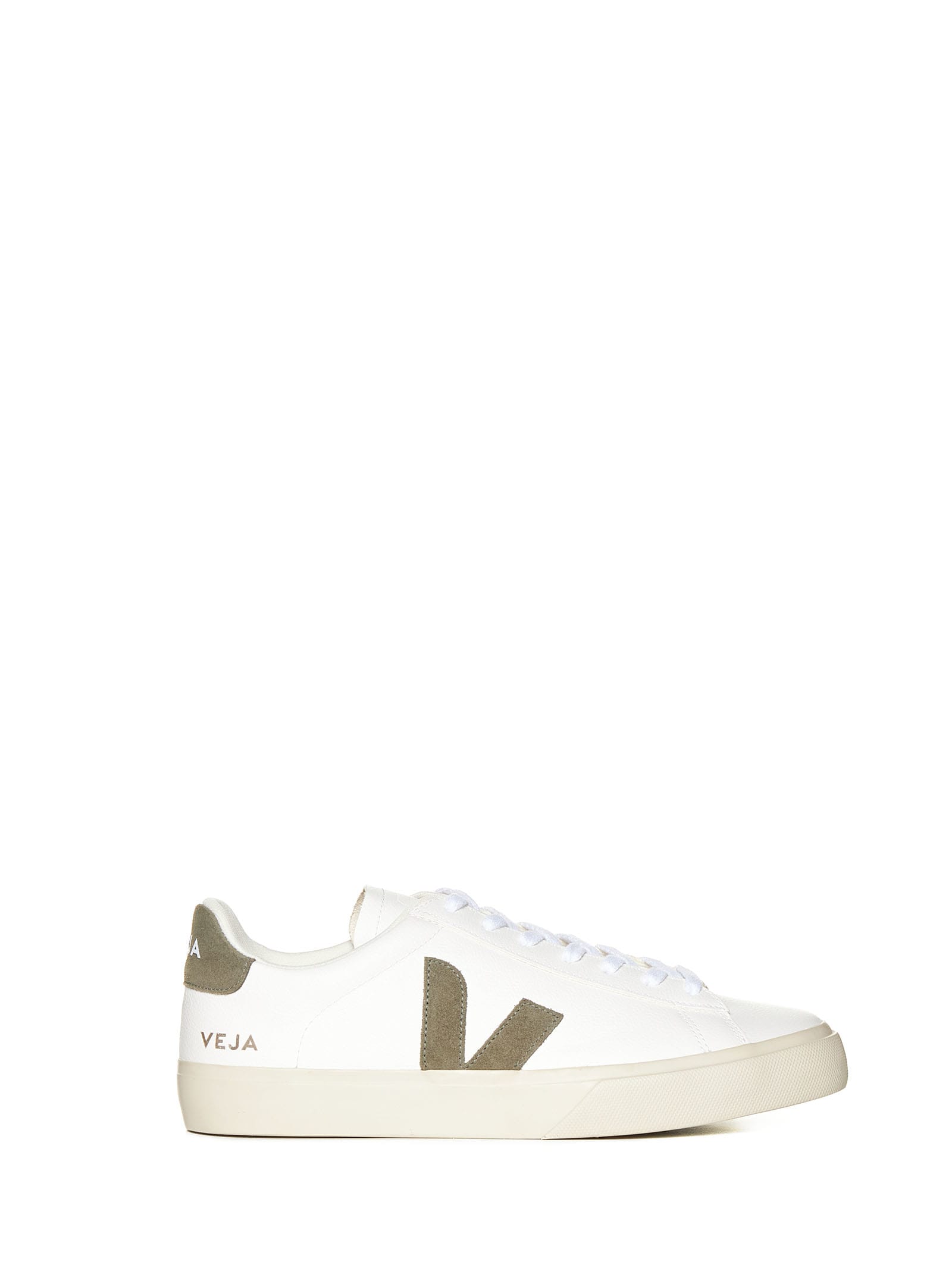 Veja Leather Sneakers In Extra White Kaki