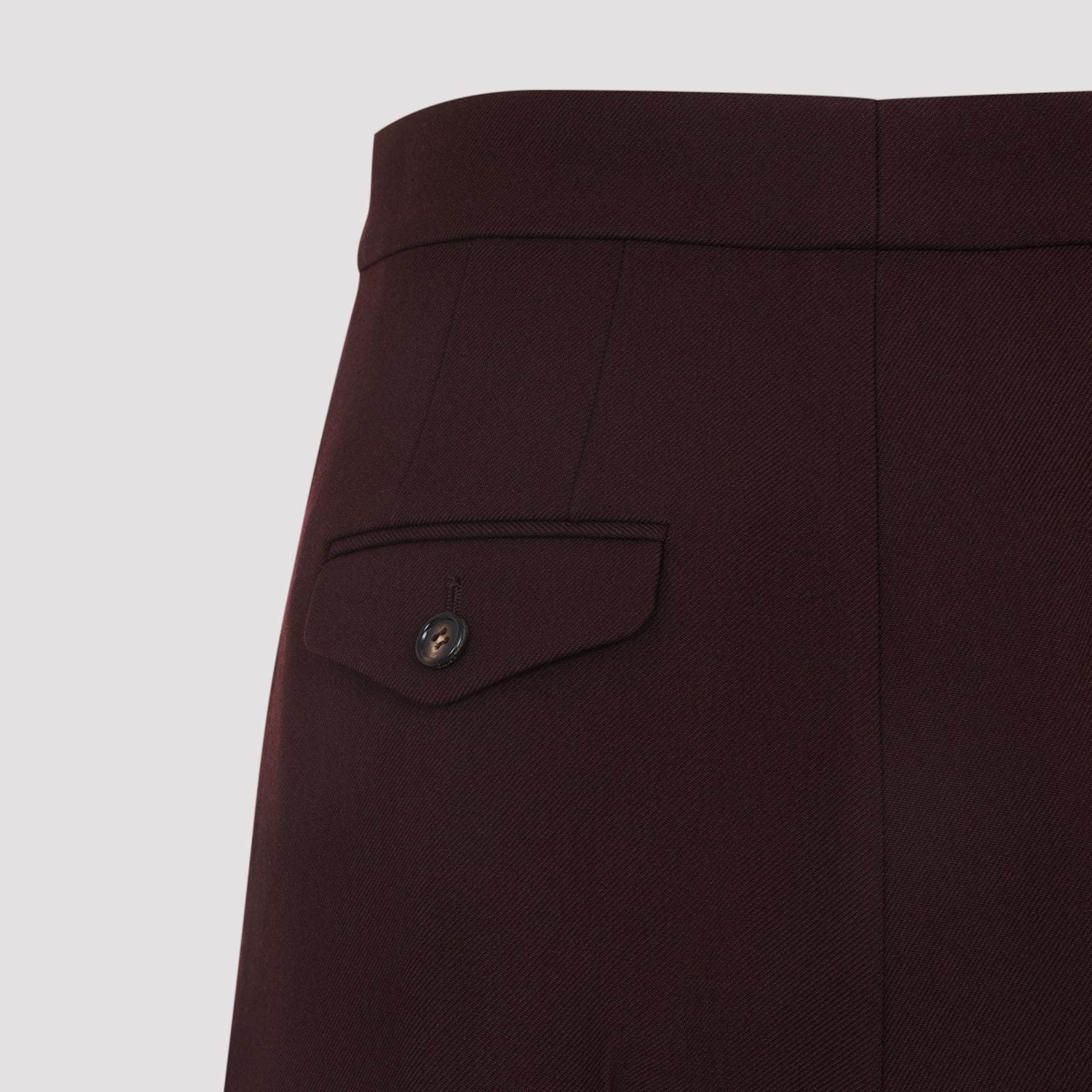 Chloé Dark Purple Wool Pants In Burgundy