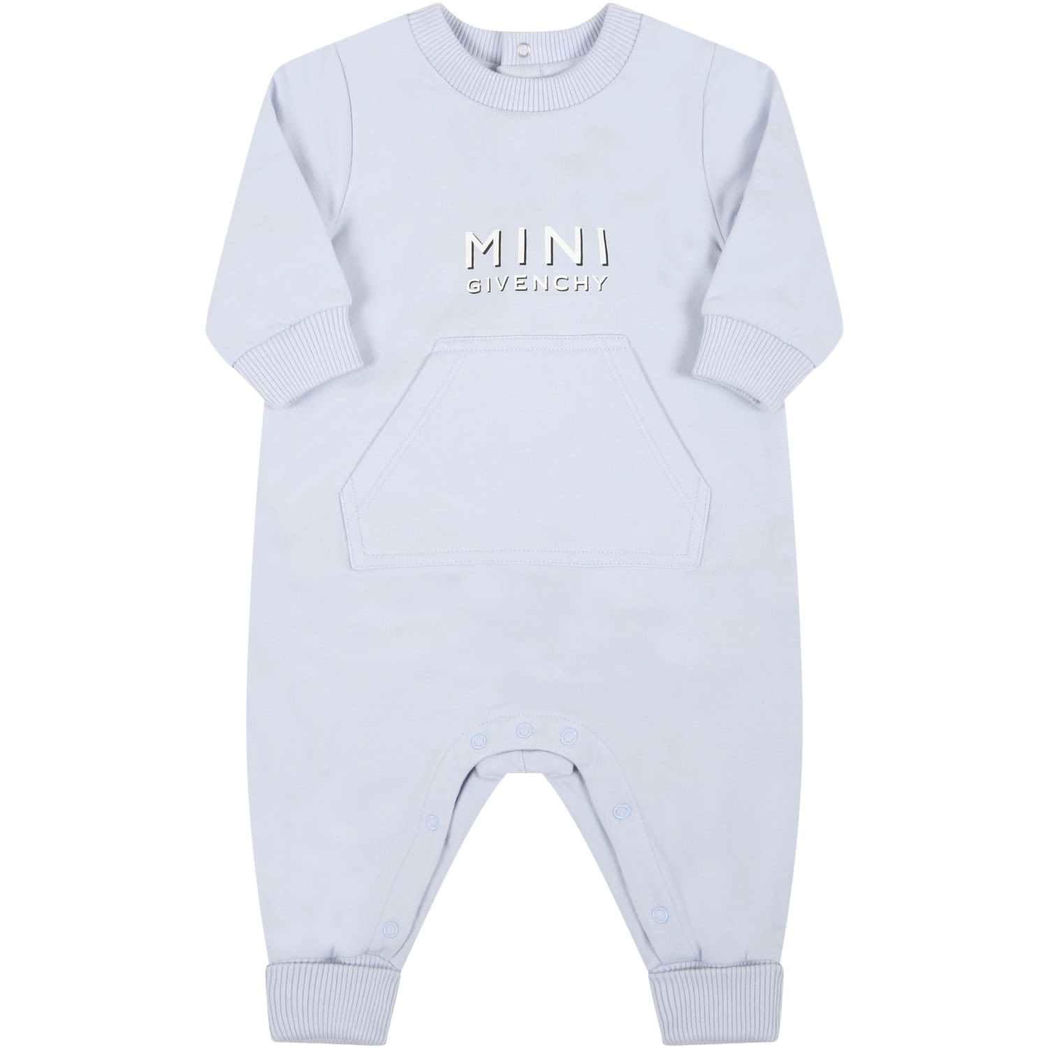 Givenchy Light Blue Babygrow For Baby Boy With Logo