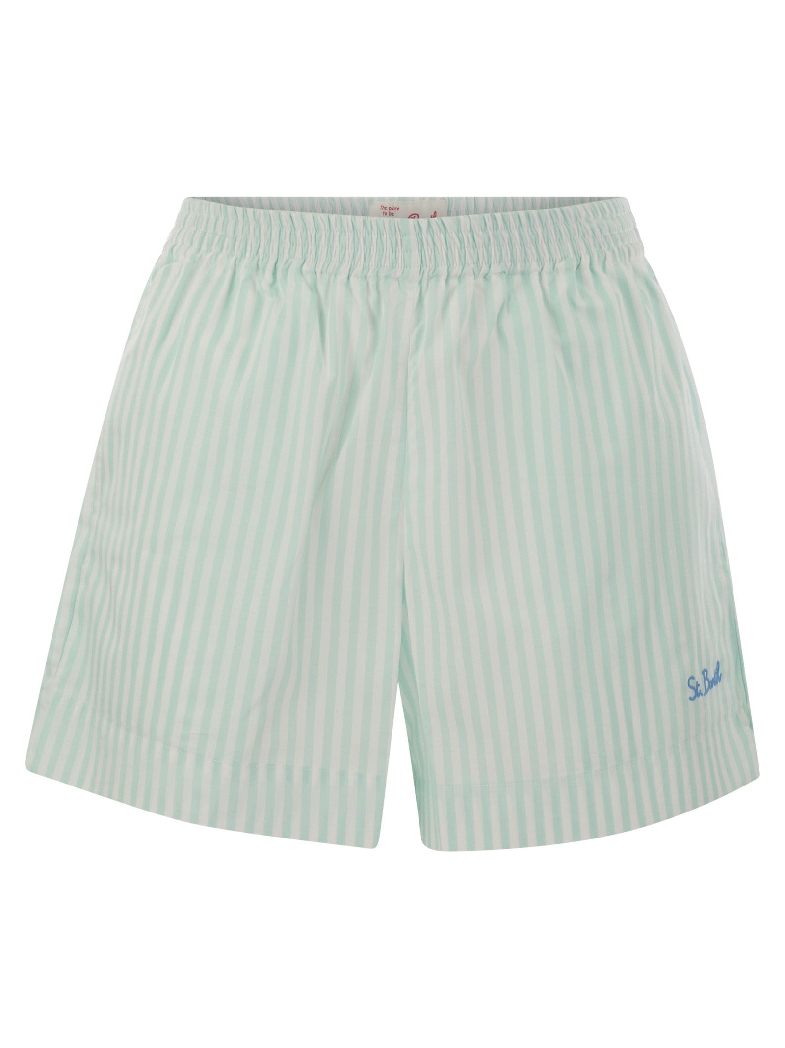 Meave - Striped Cotton Shorts