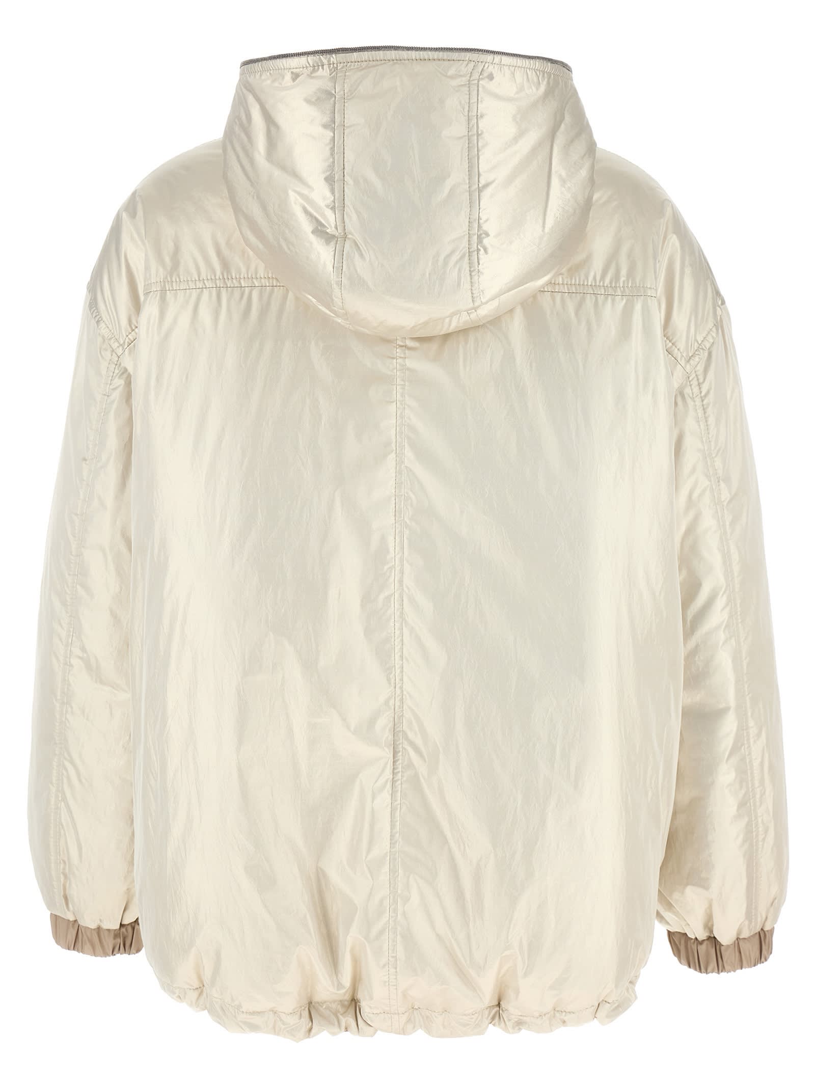 BRUNELLO CUCINELLI LAMINATED REVERSIBLE DOWN JACKET 