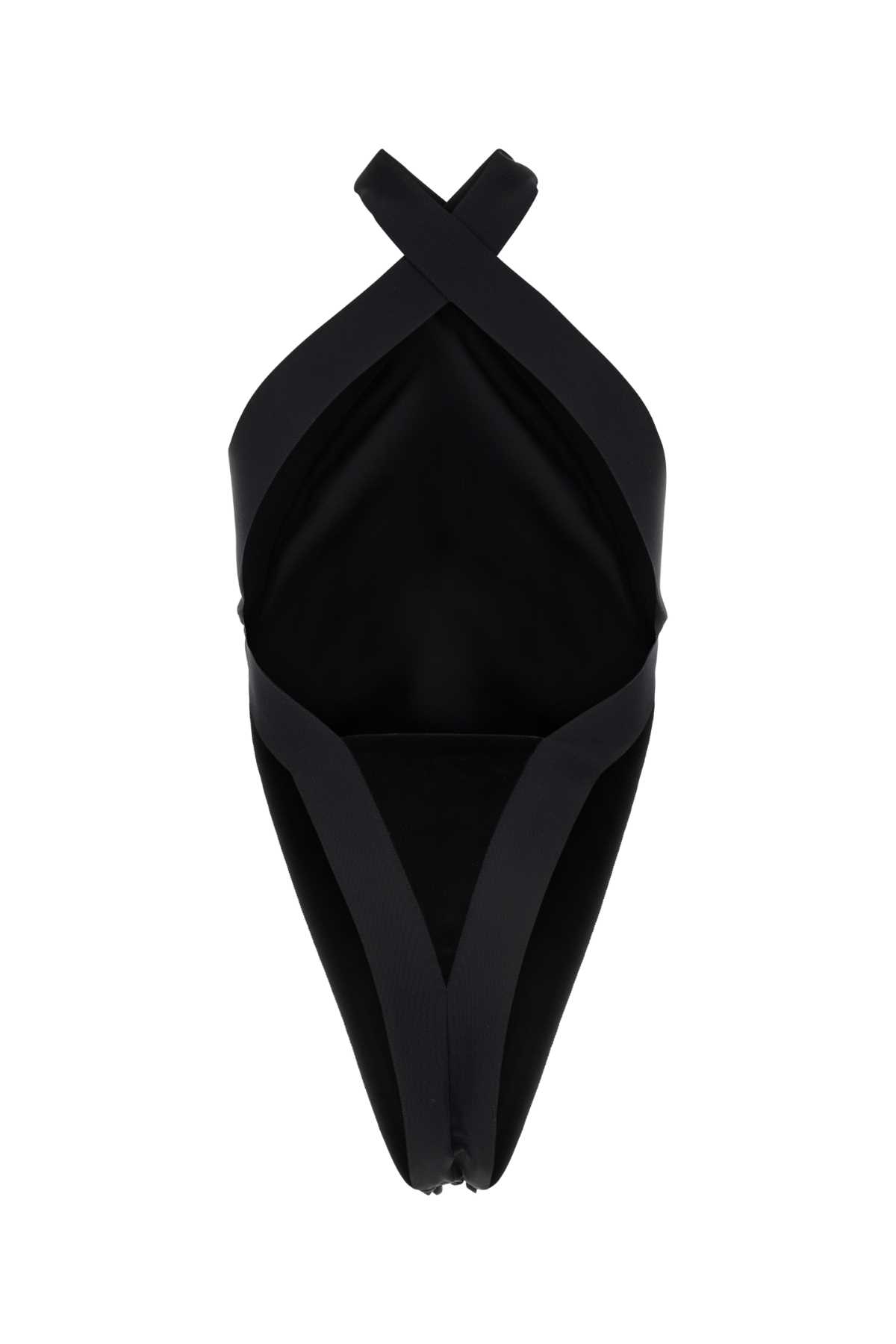 Shop Saint Laurent Black Velvet Bodysuit In Noir