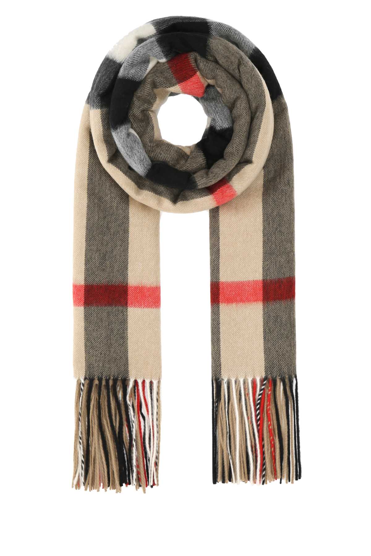 Shop Burberry Embroidered Cashmere Scarf In A7026