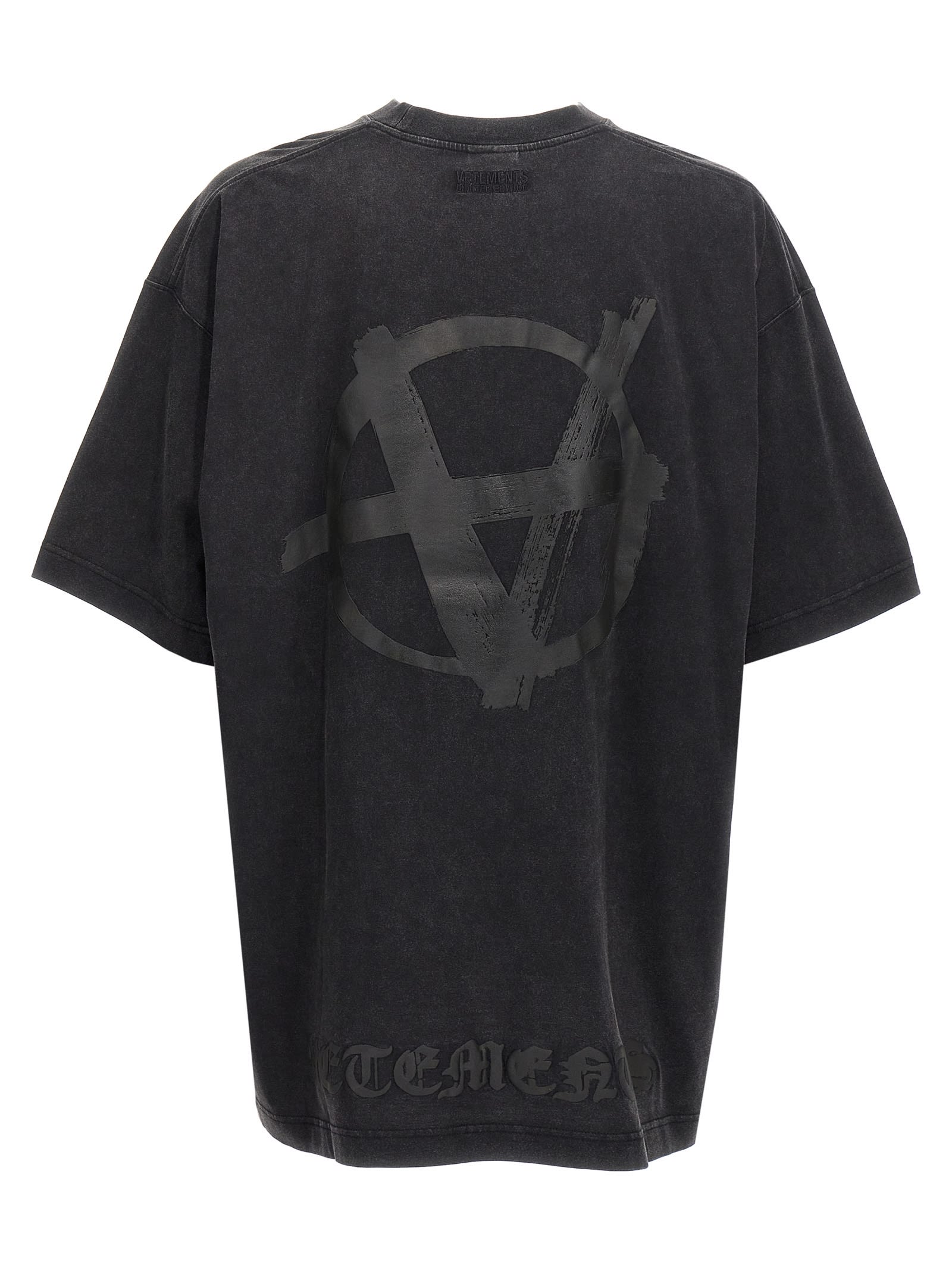 Shop Vetements Double Anarchy T-shirt In Black