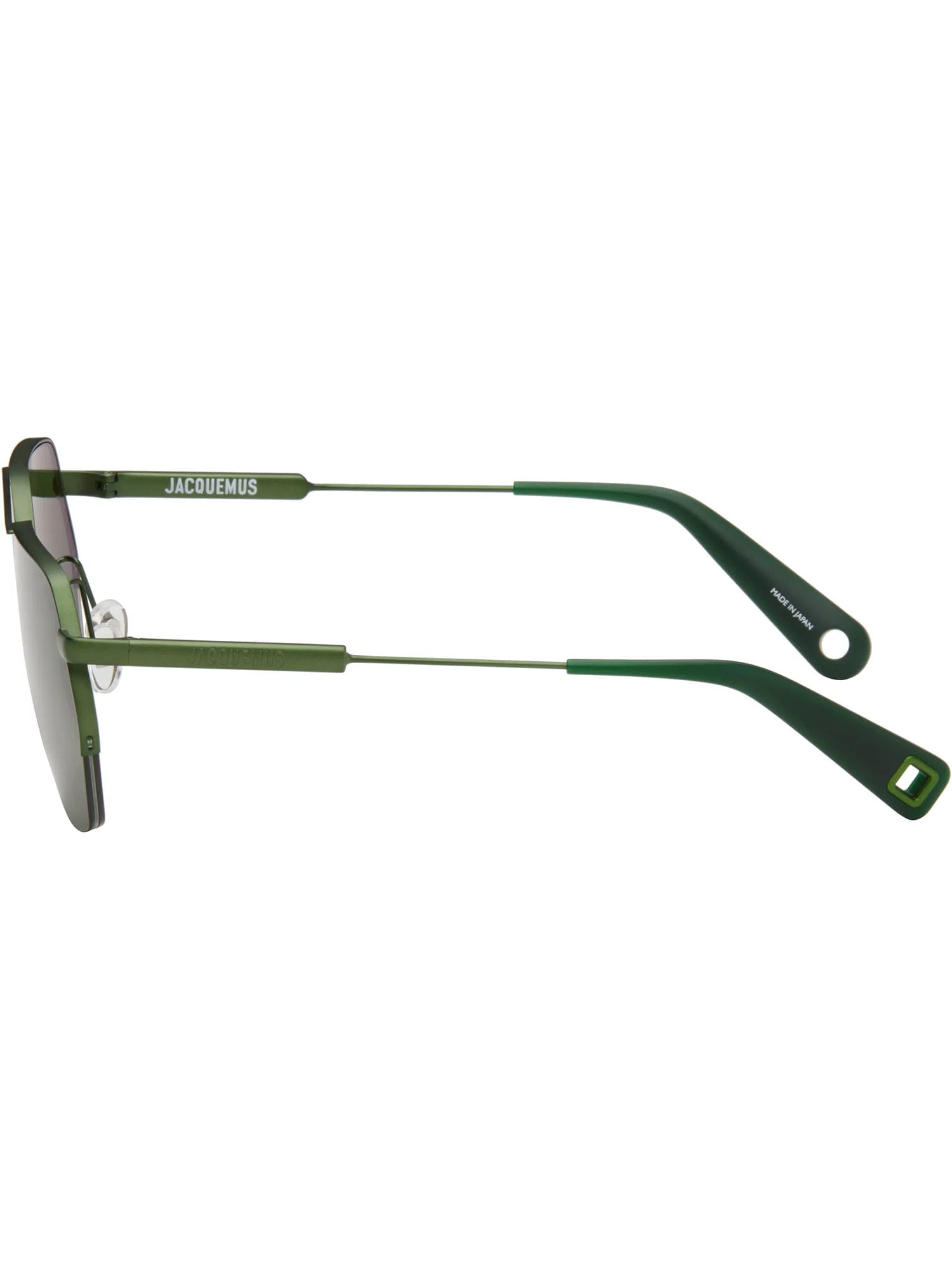 Jacquemus Aviador Sunglasses In Matt Green/ Matt Green/ G