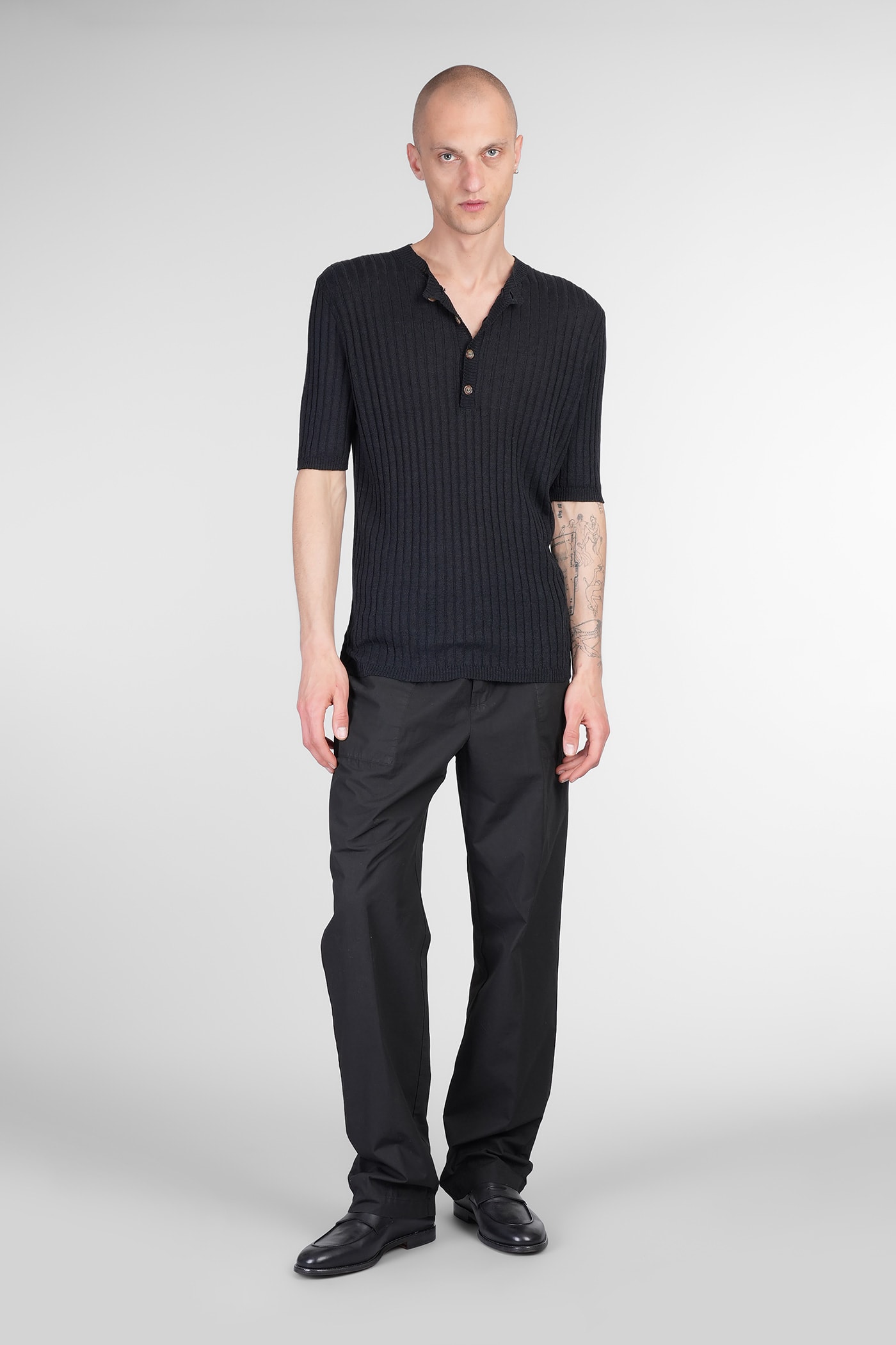 Mauro Grifoni T-shirt In Black Linen