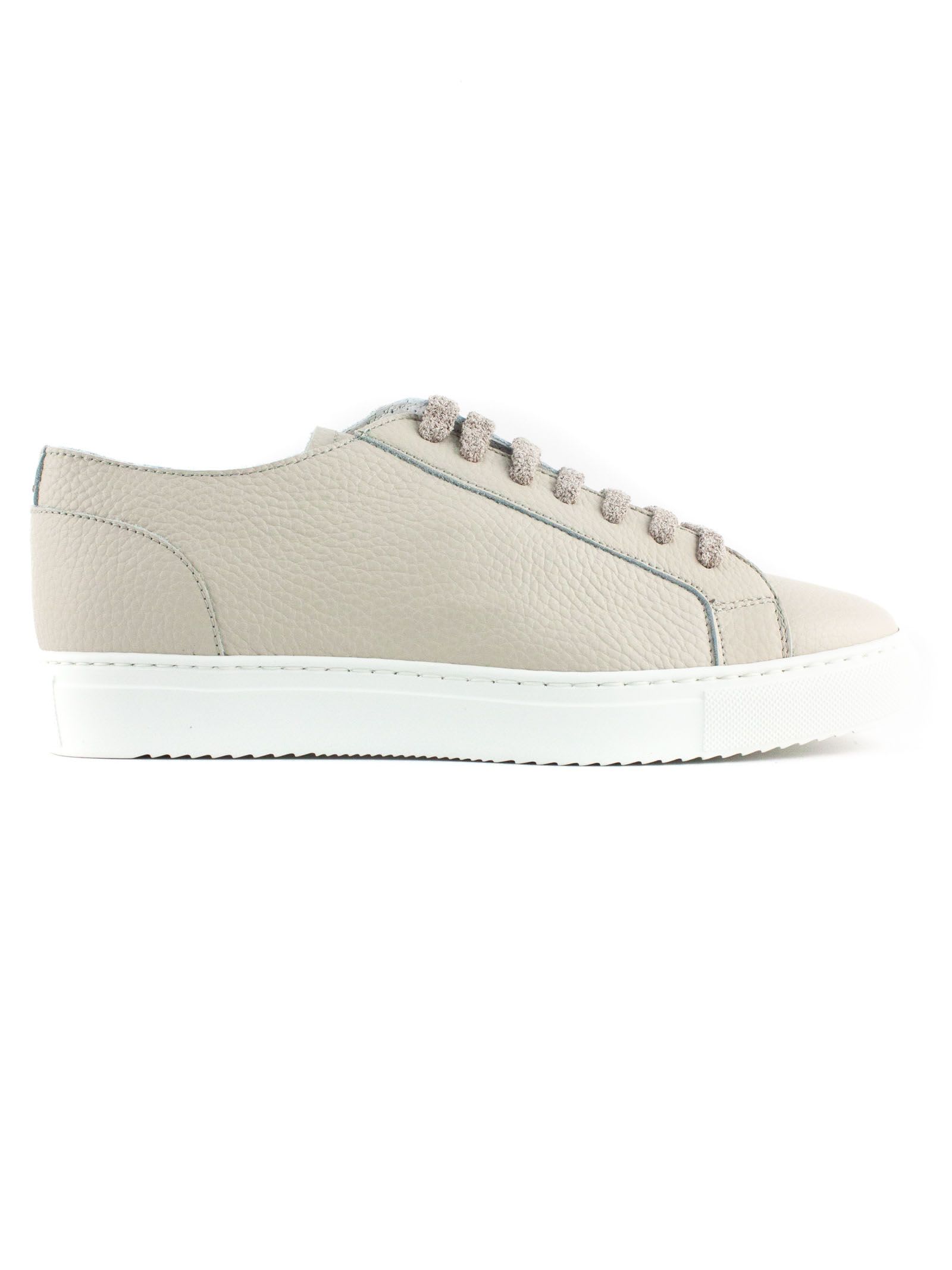 Doucal's Cream-tone Leather Sneakers