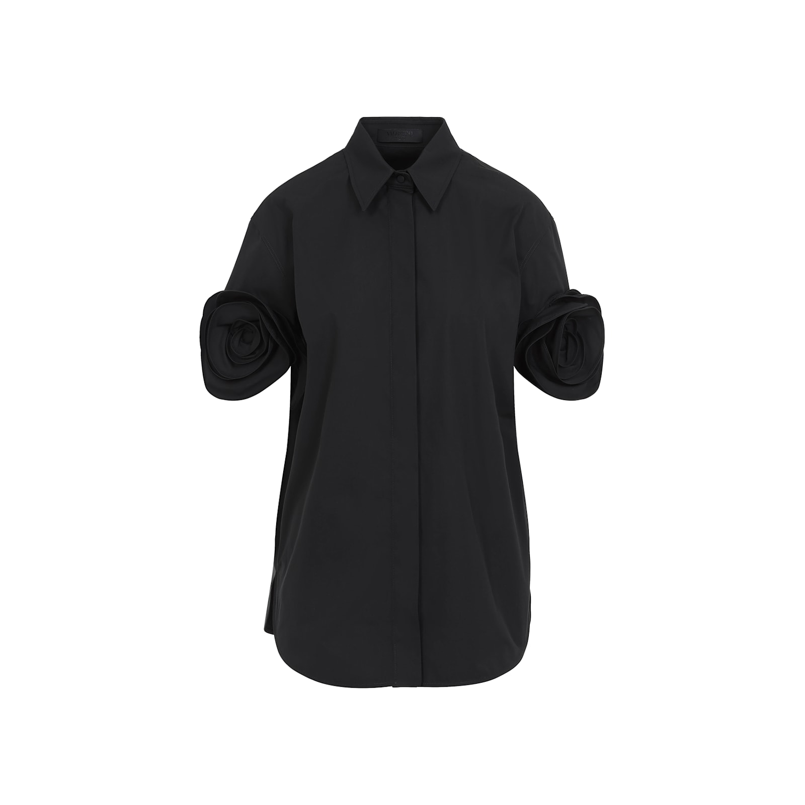 Shop Valentino Compact Poplin Shirt In No Nero