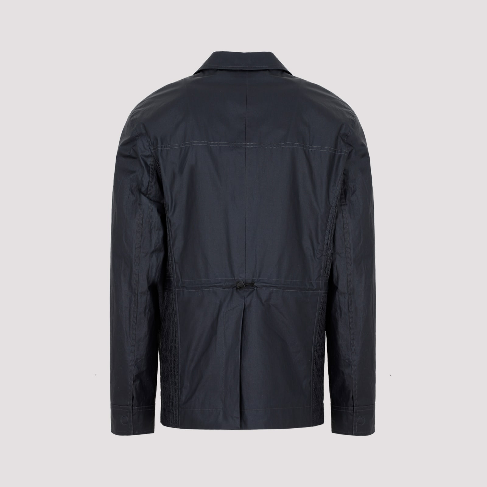 Shop Dior Cotton Jacket In Navy Blue