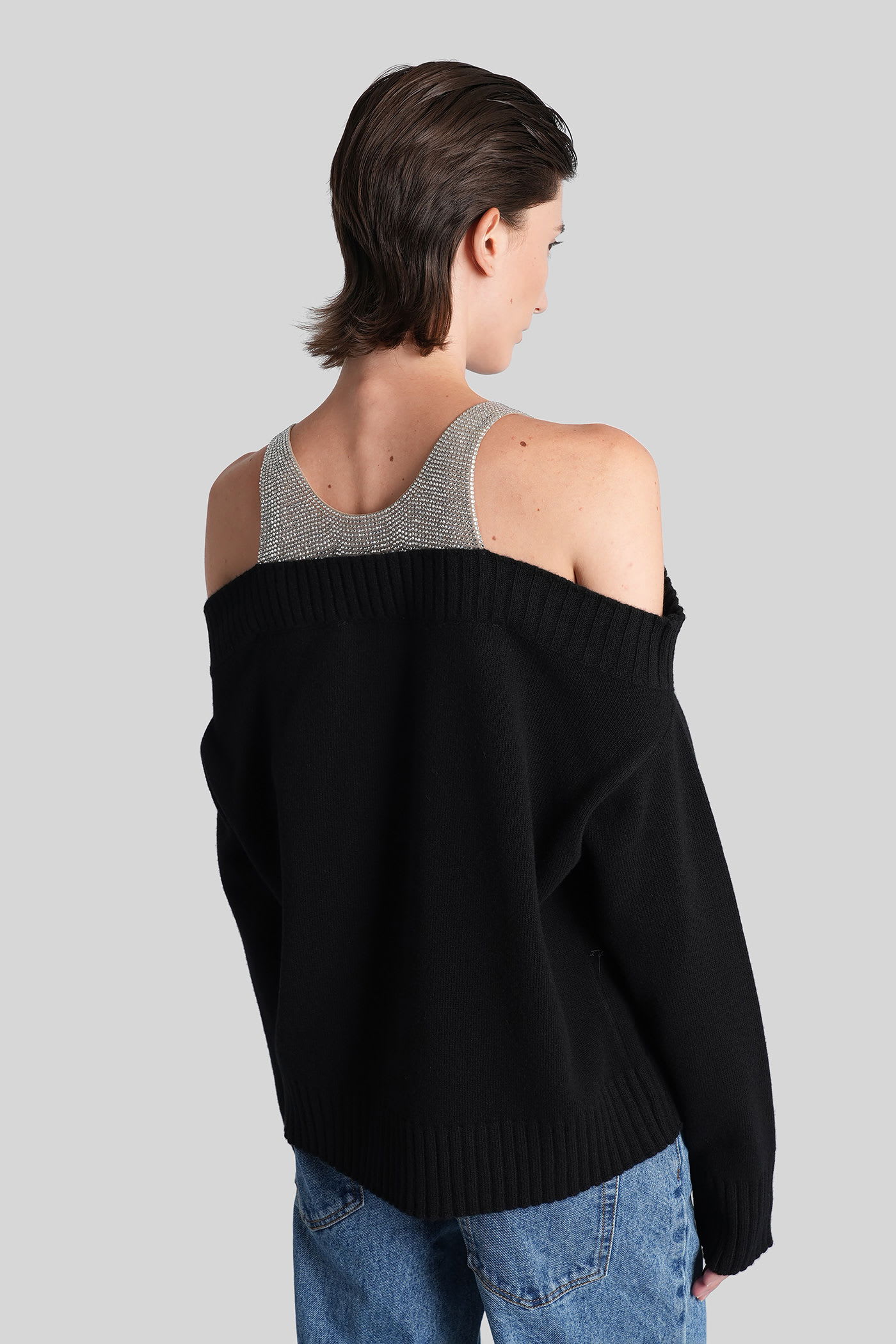 Giuseppe Di Morabito Black Wool Oversize Sweater In Black