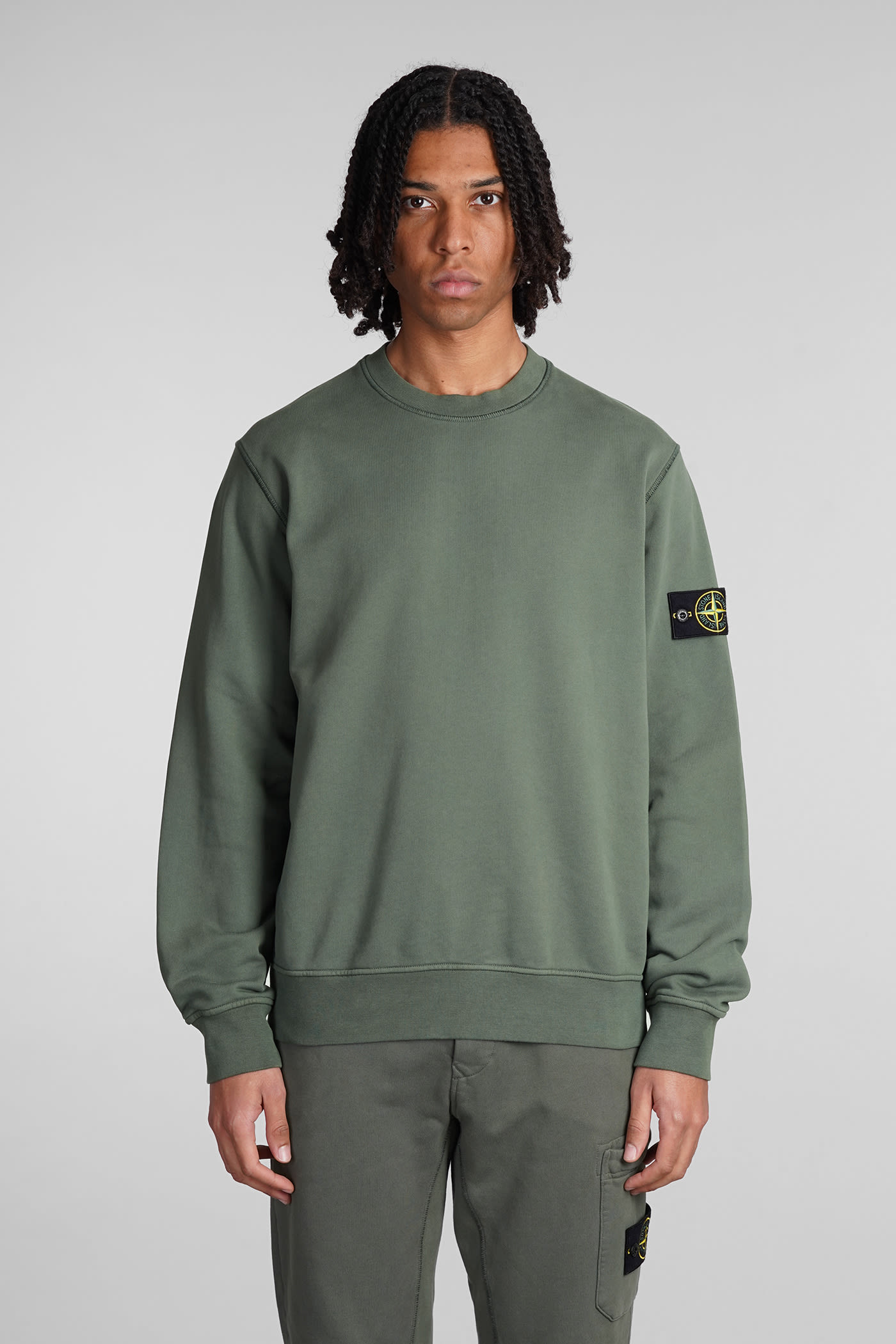Stone Island Sweatshirt In Green Cotton