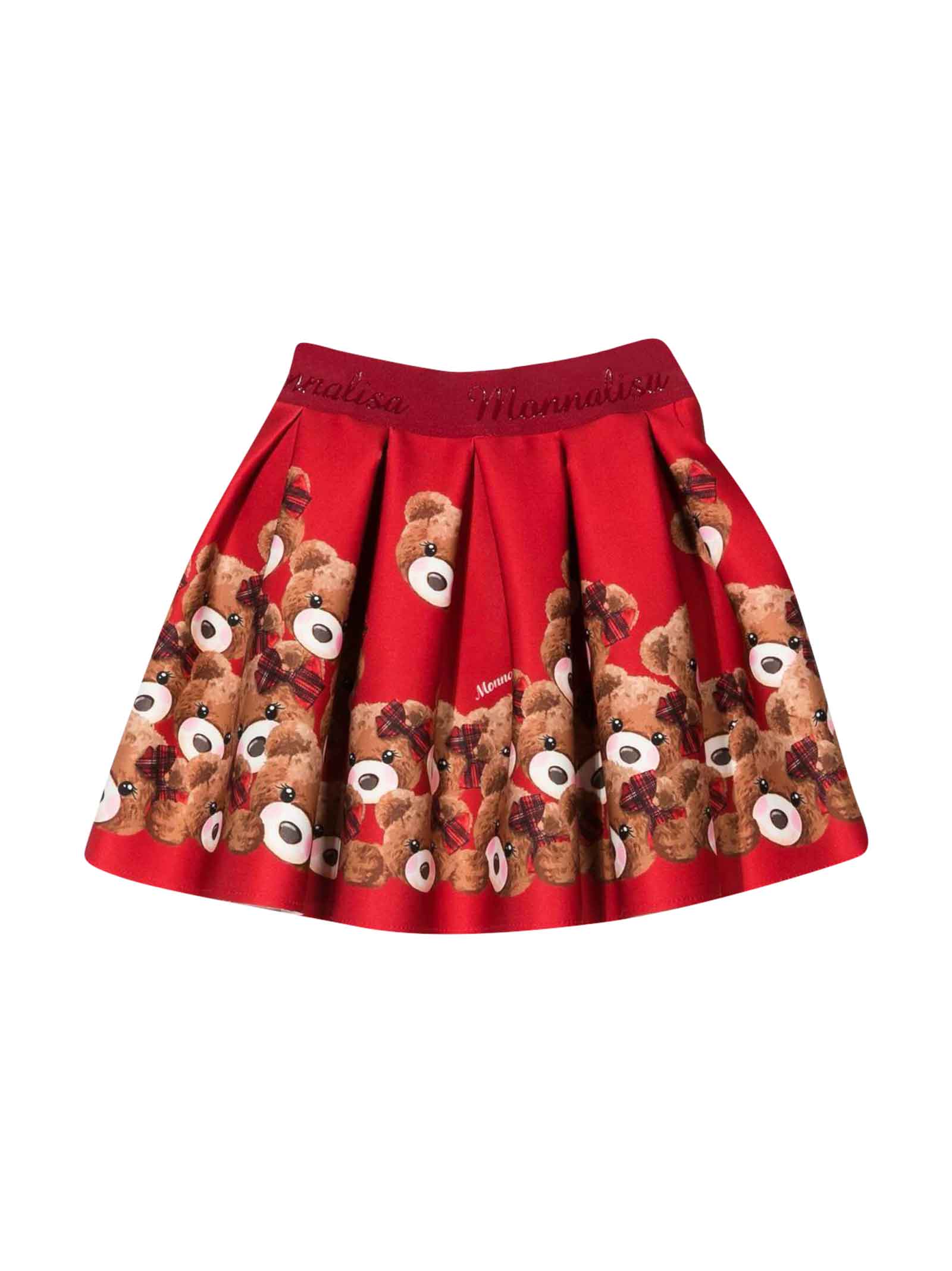 Monnalisa Red Girl Skirt With Print