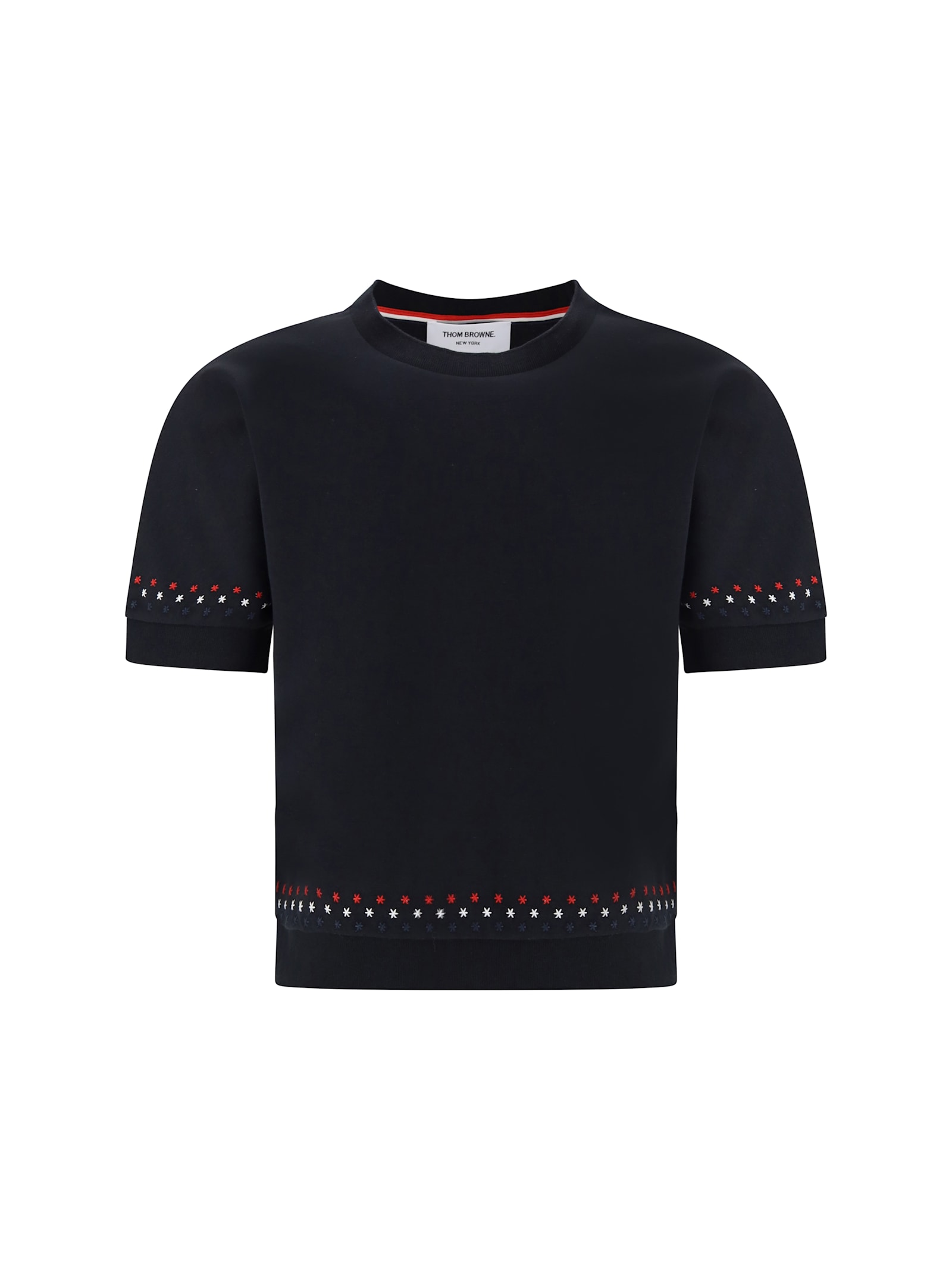 Thom Browne Snowflakes T-shirt In Black