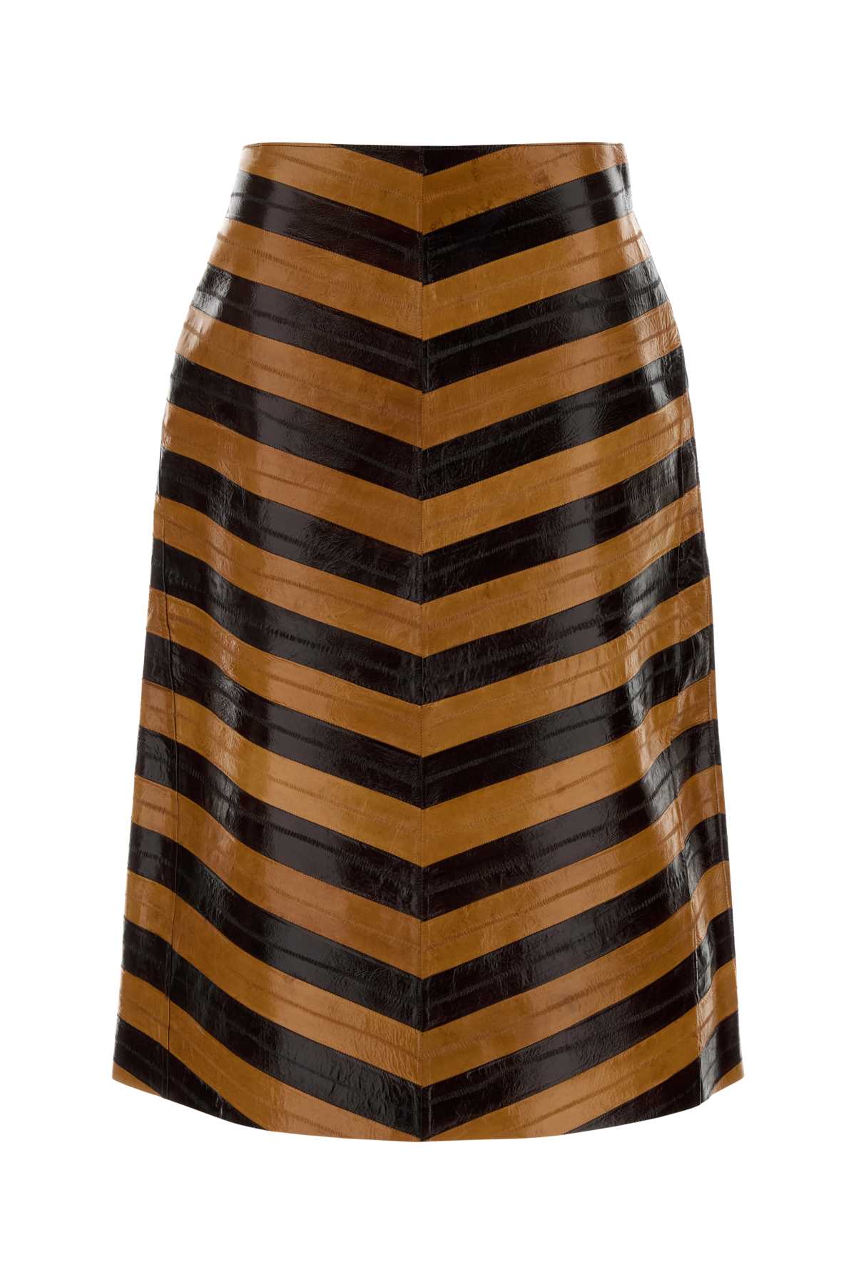 Fendi Two-tone Leather Skirt
