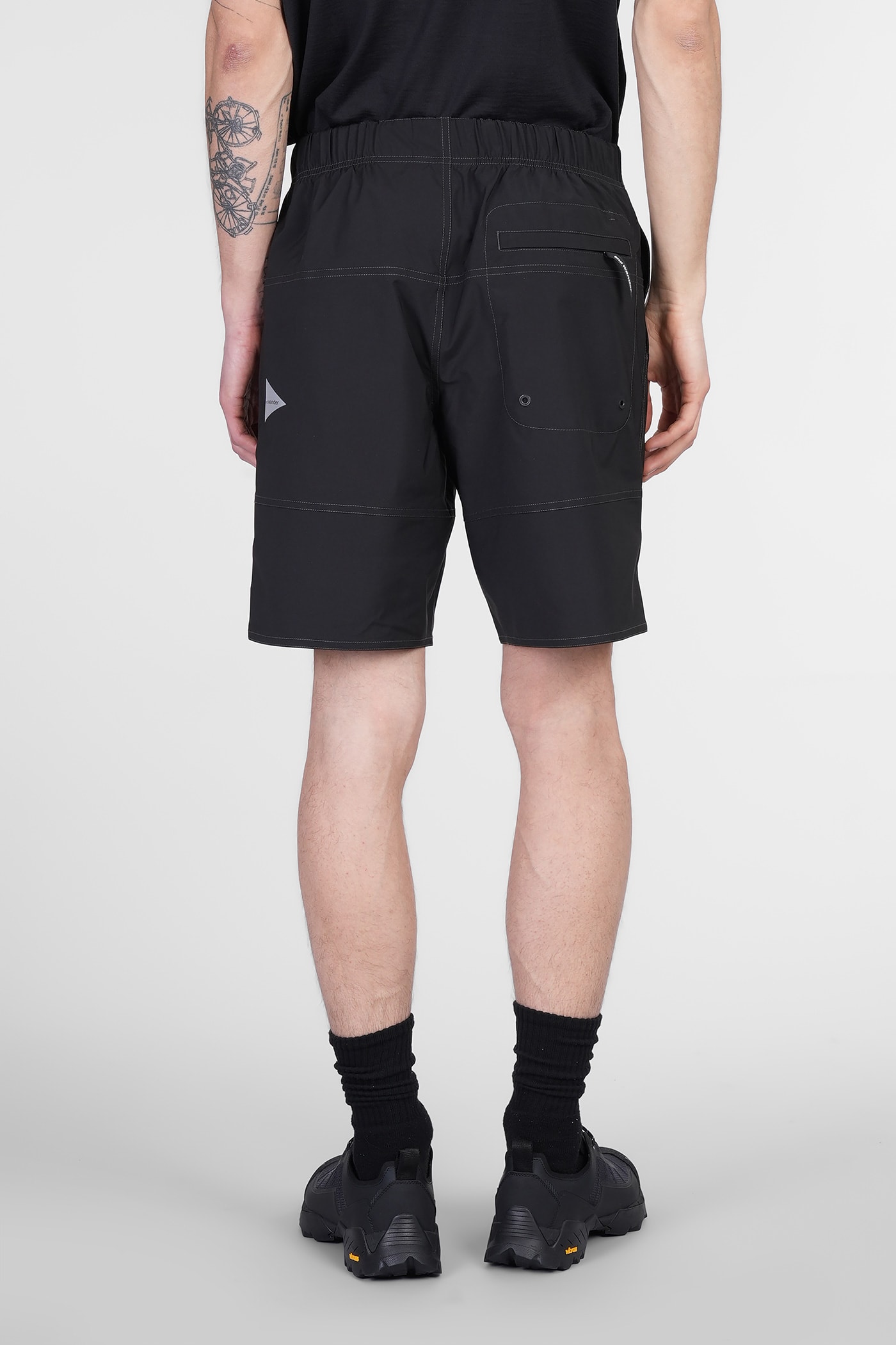 And Wander Shorts In Black Polyester In Black