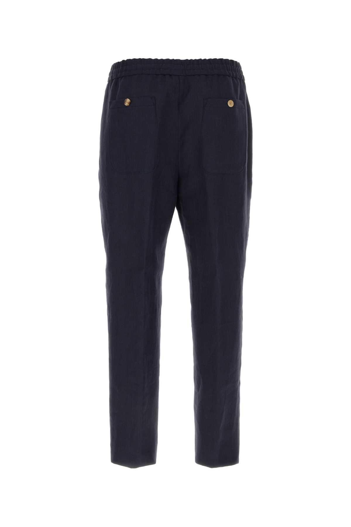 Shop Etro Blue Linen Pant In B0665