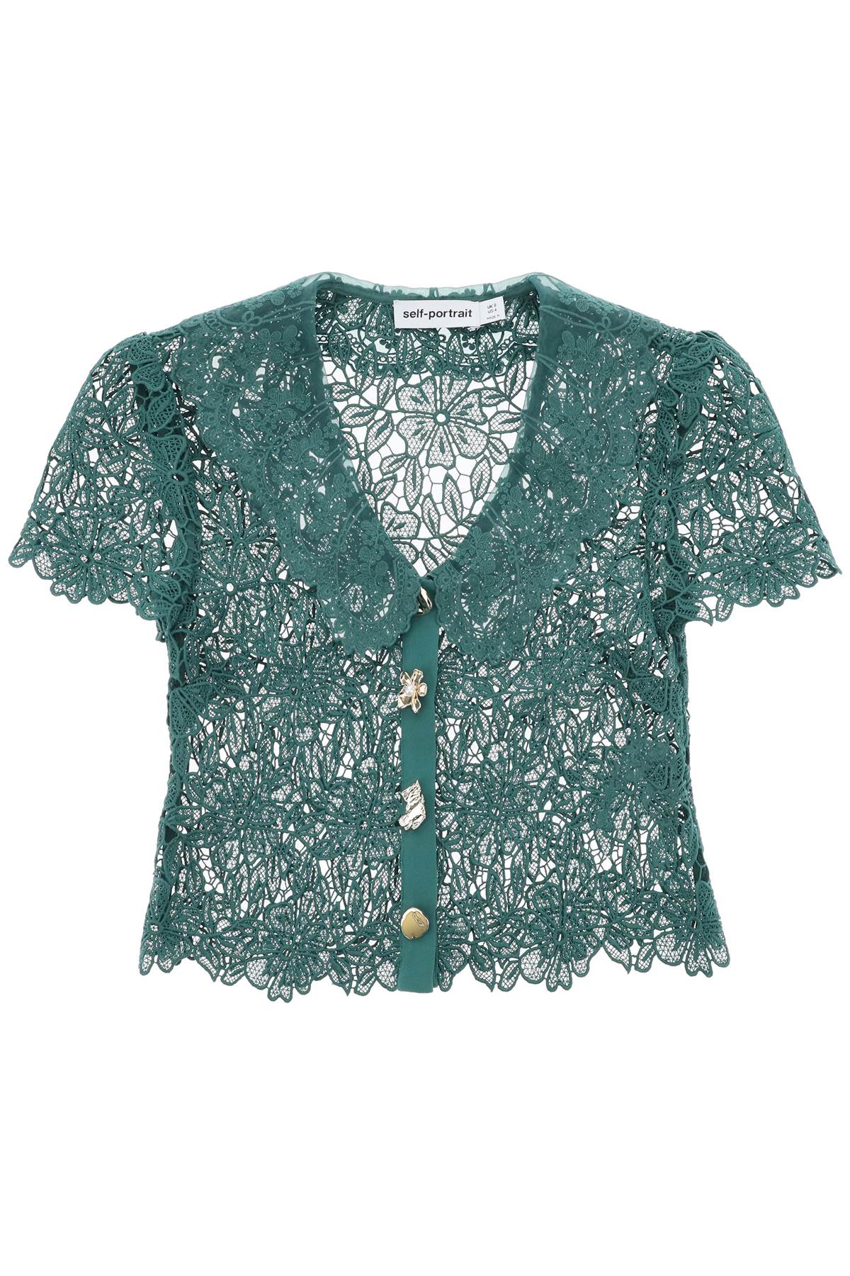 chelsea Lace Guipure Top With Collar