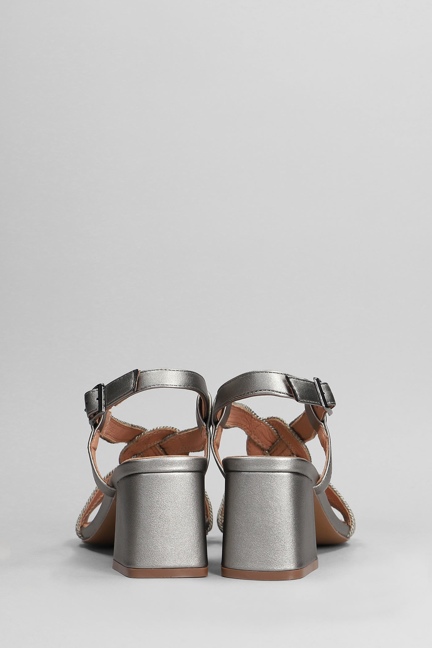 Shop Bibi Lou Setsuko Sandals In Gunmetal Leather