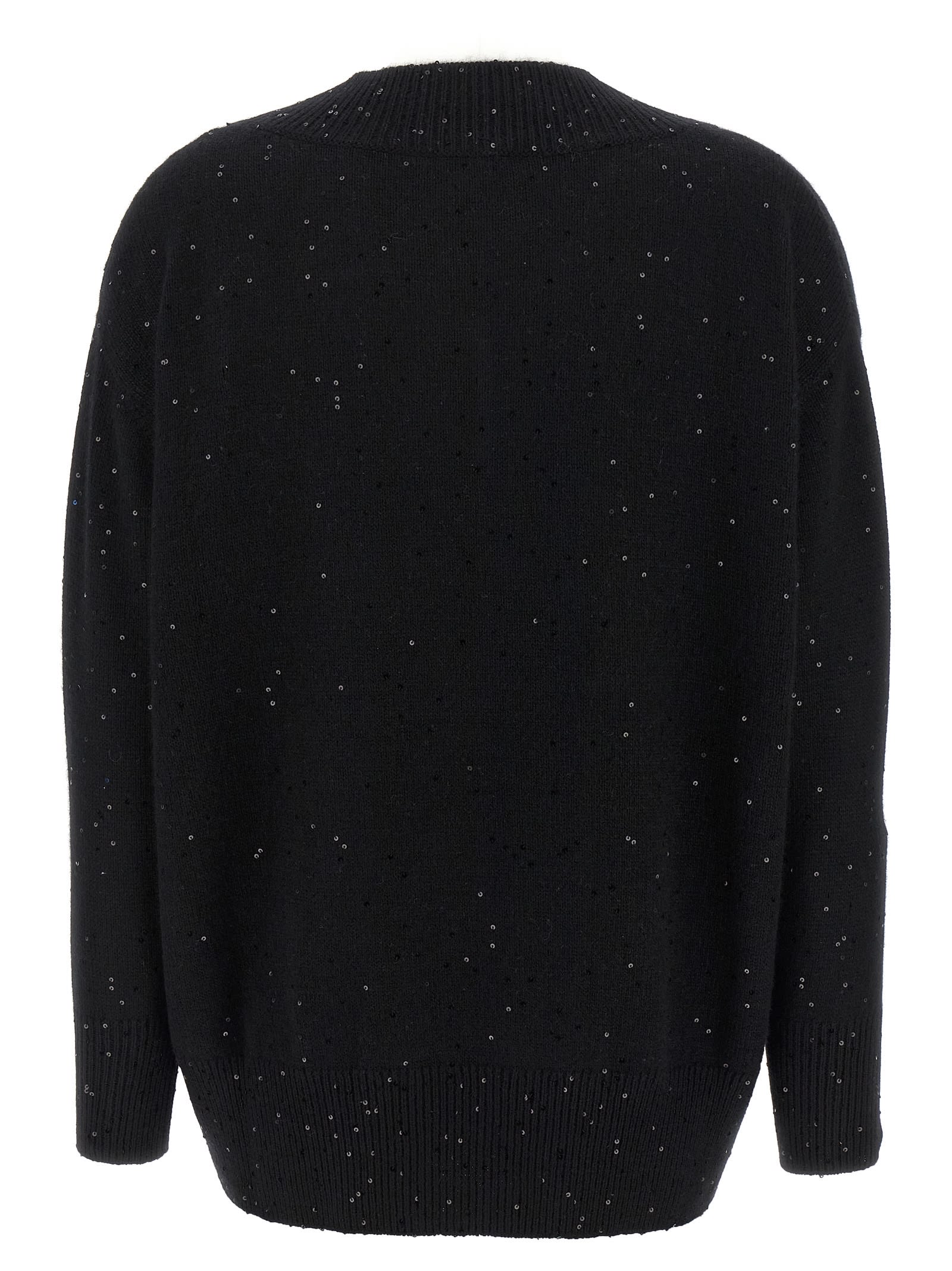 Brunello Cucinelli Sequin Sweater Sweaters And Cardigans Black In Black