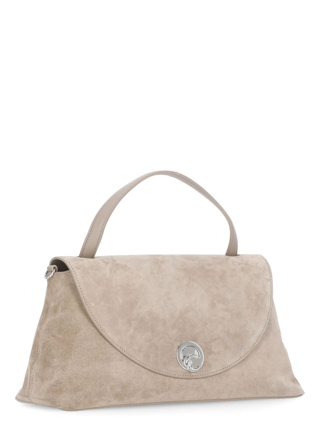 Coccinelle Dove Grey Suede Leather Shoulder Bag In Gray