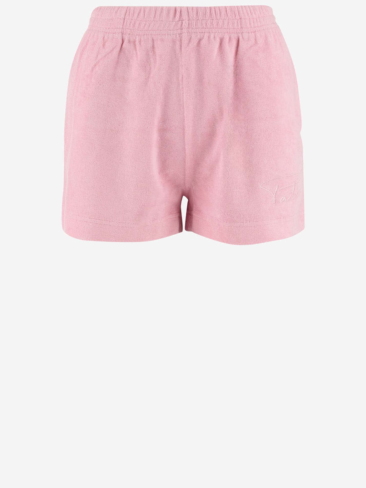 Patou Cotton Terry Short Pants With Logo In Pink
