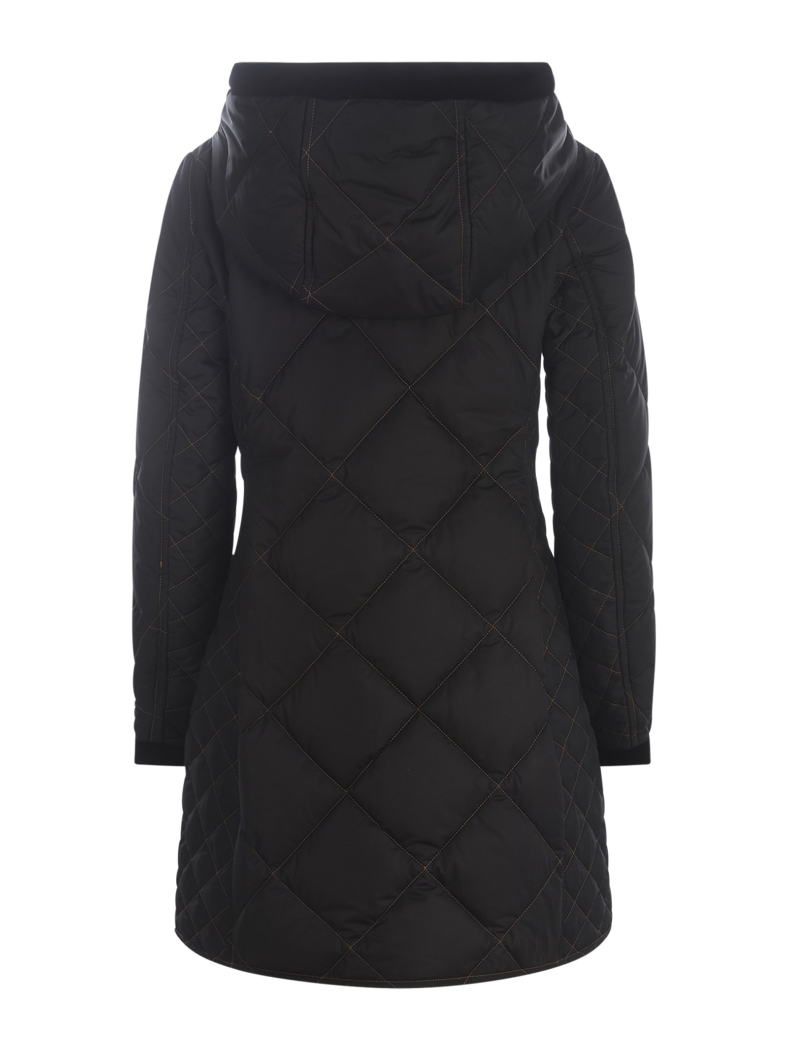 Shop Fay Quilted Coat  Virginia Made Of Technical Fabric In Nero