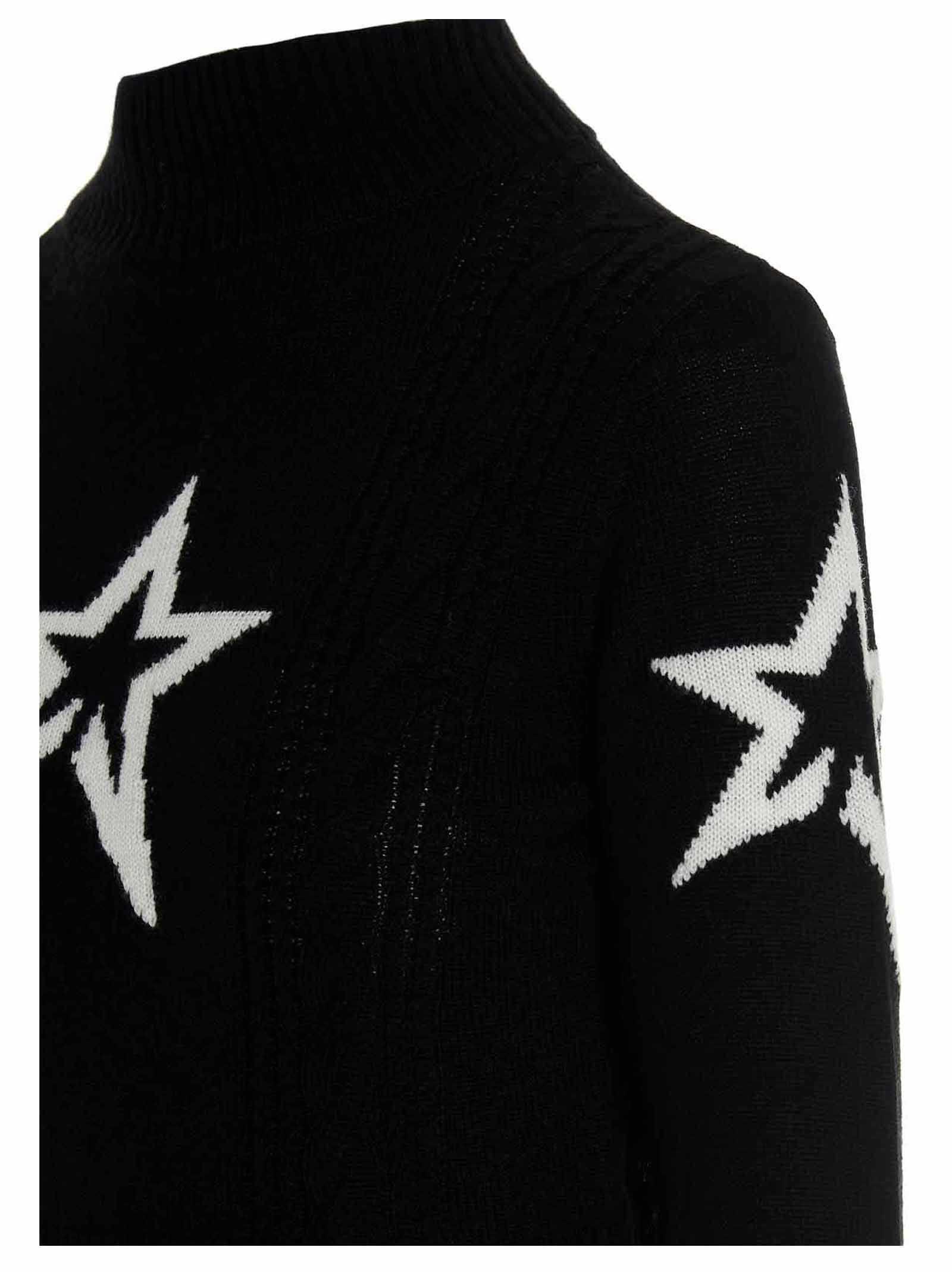 Perfect Moment Cable Underwear Turtleneck Sweater In Black