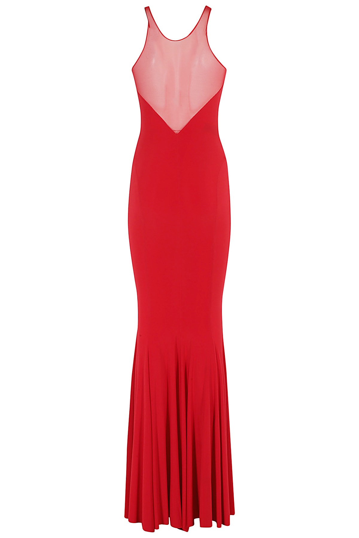 Shop Norma Kamali Racer Fishtail Gown In Tiger Red