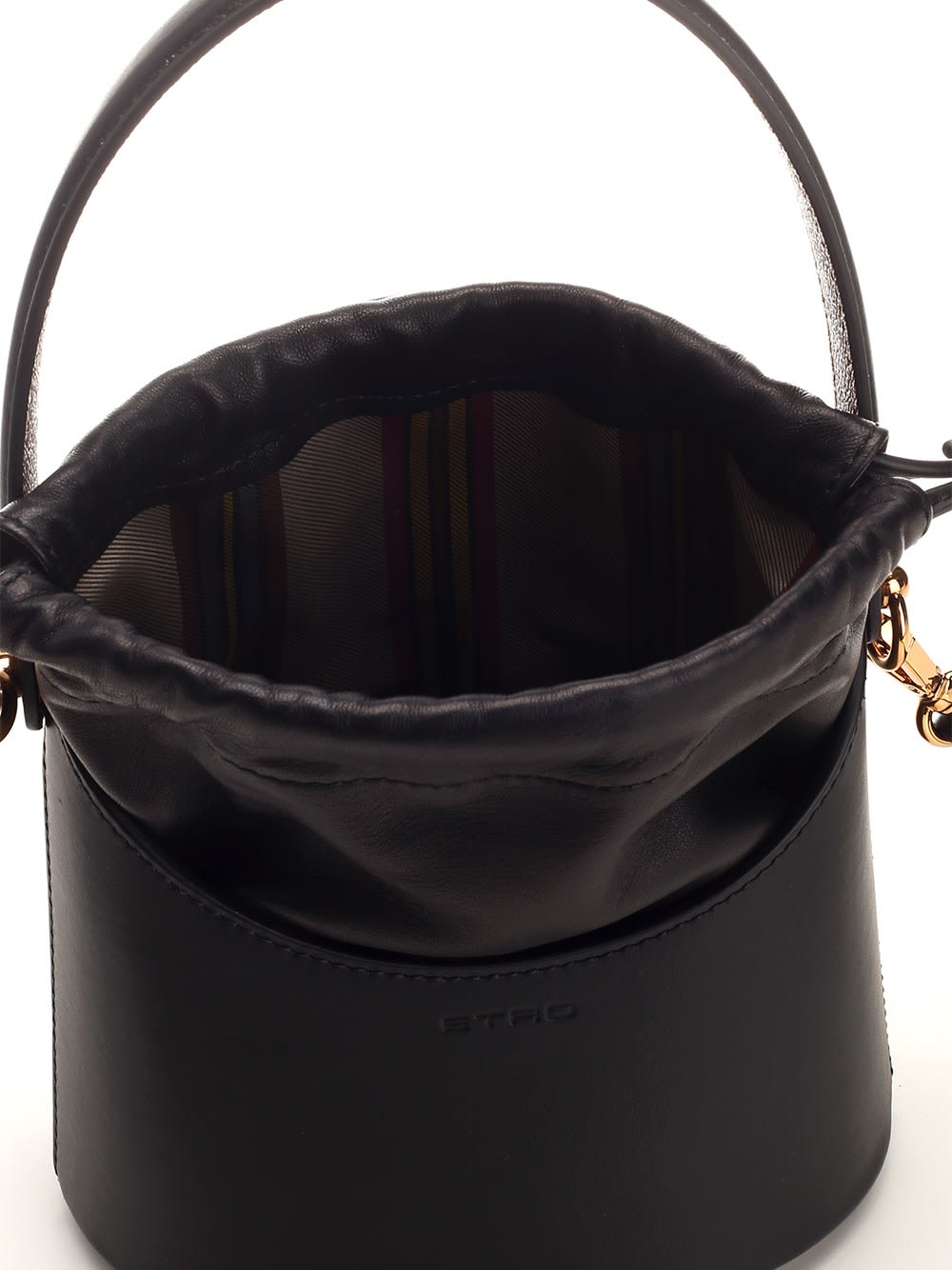 Shop Etro Saturno Small Bucket Bag In Nero