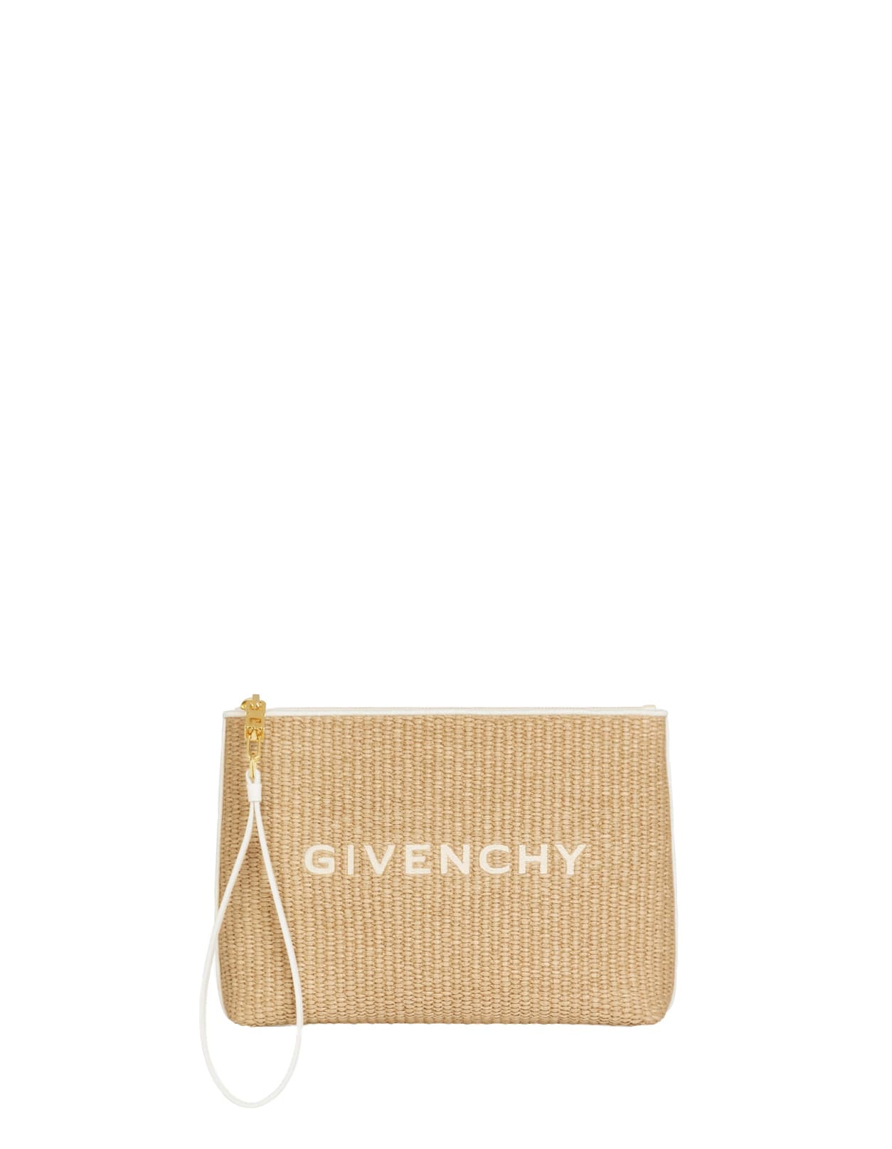 Givenchy Clutch In Natural Raffia In Neutral